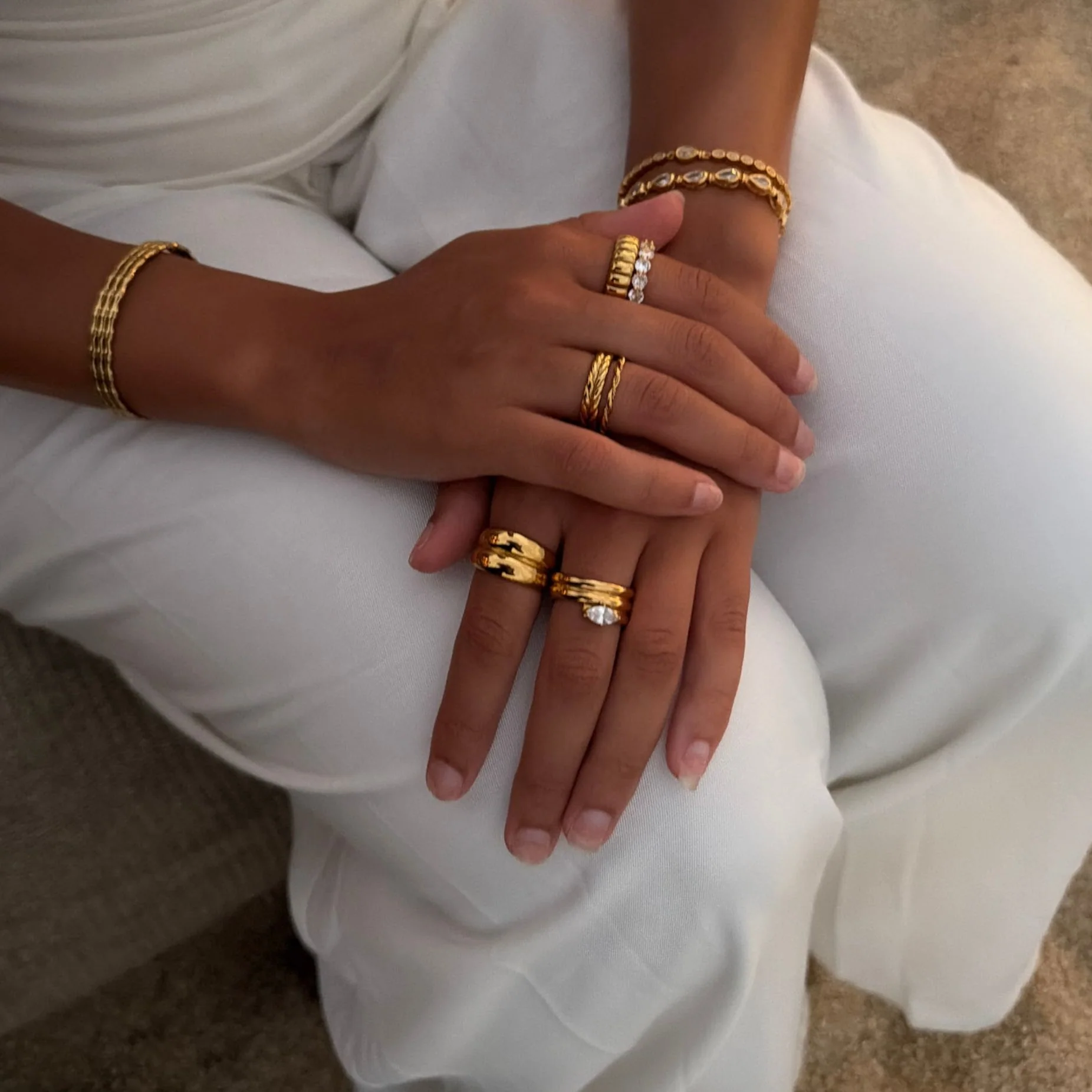 Emilia Double Band Stone Ring - Image 6