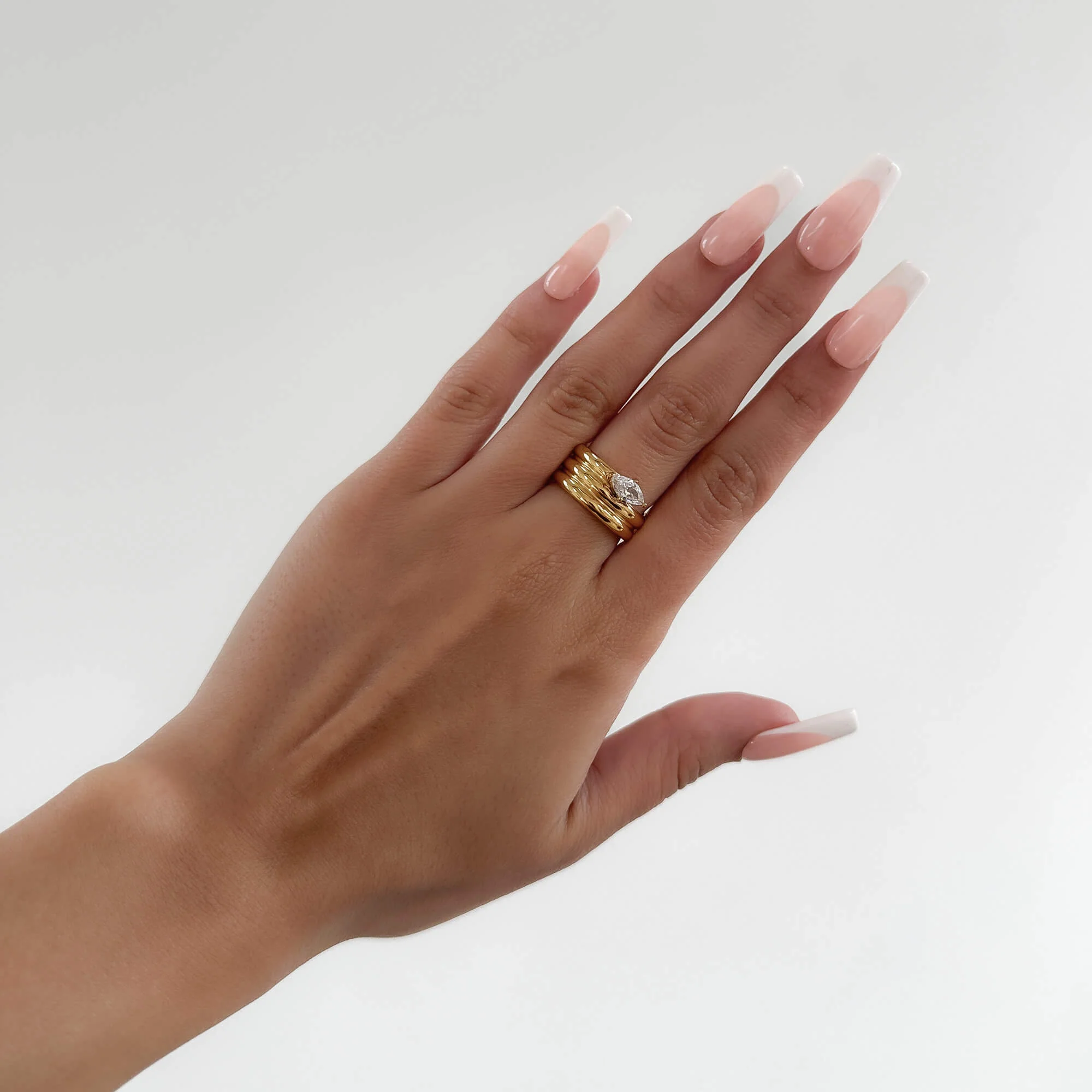 Emilia Double Band Stone Ring - Image 7