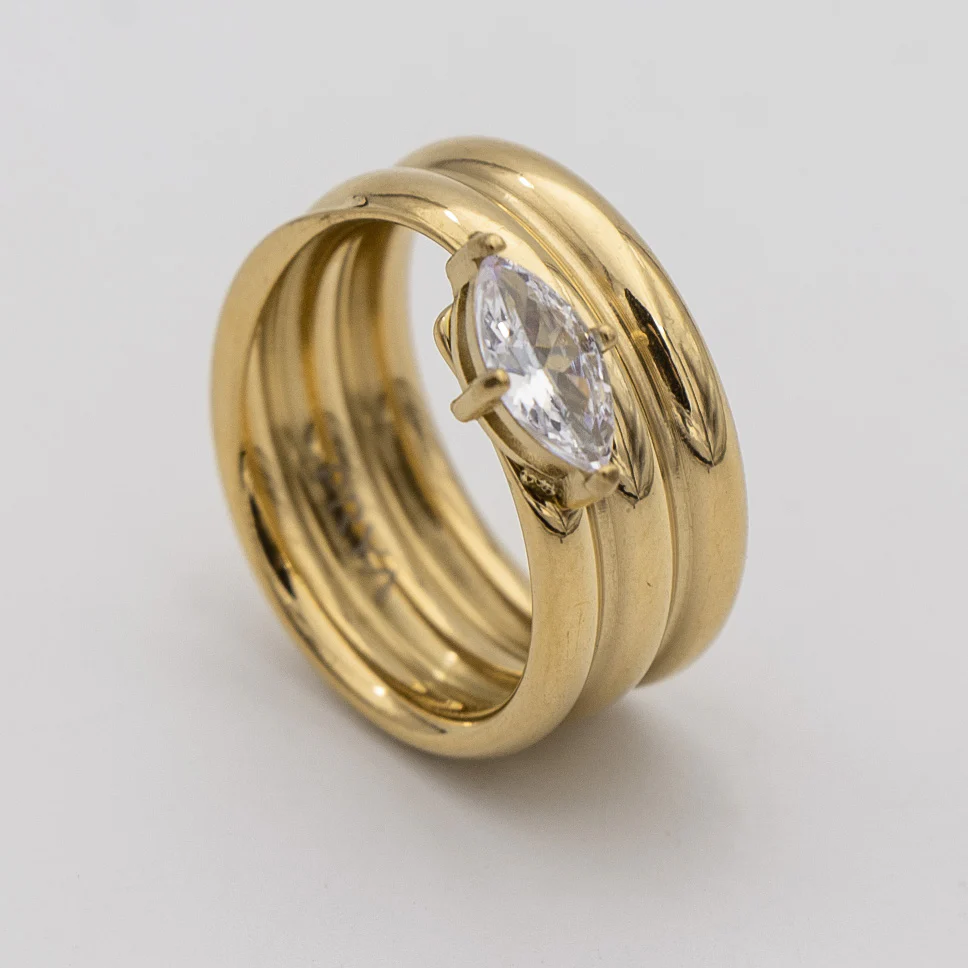 Emilia Double Band Stone Ring - Image 8