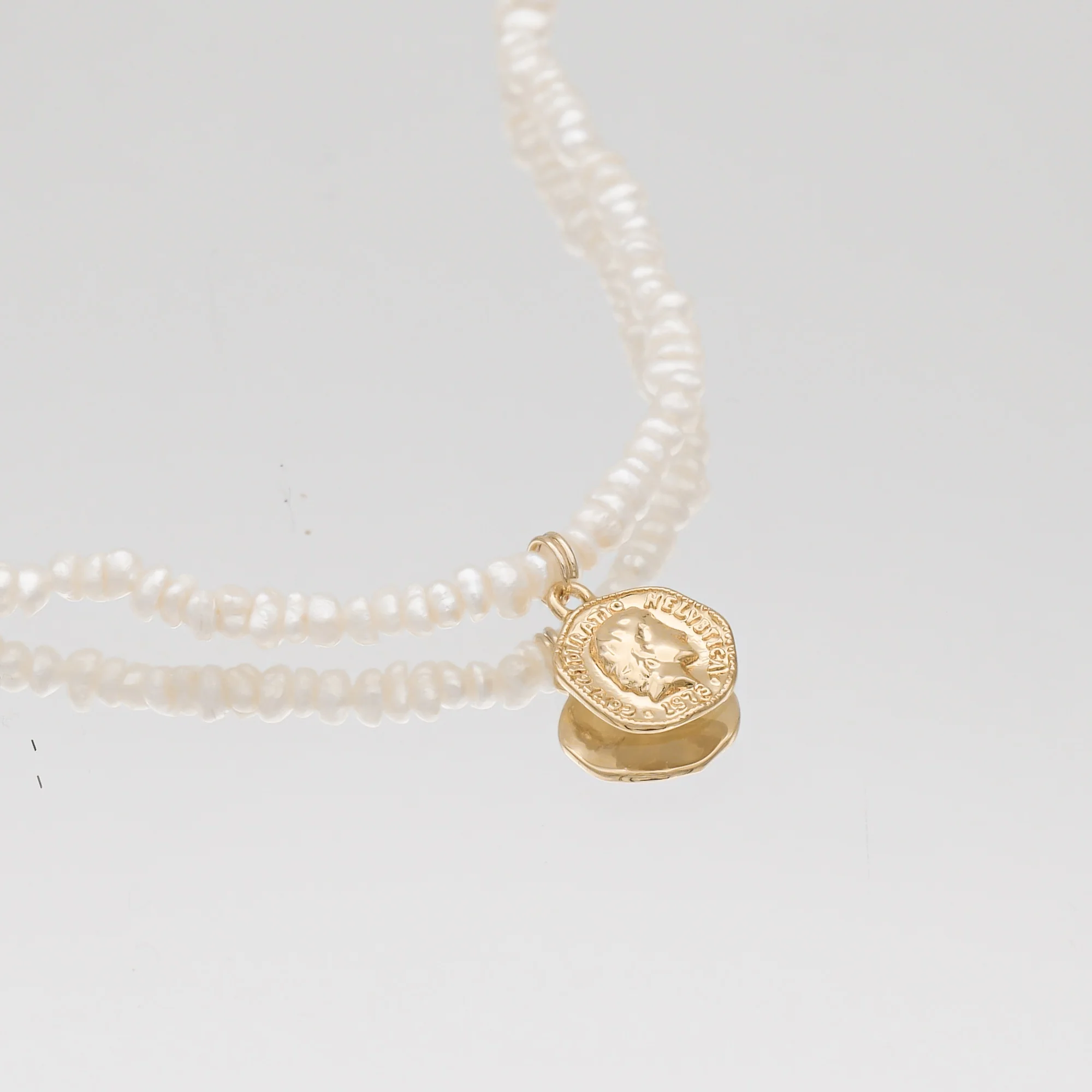Emily Coin Pearl Necklace - Image 3