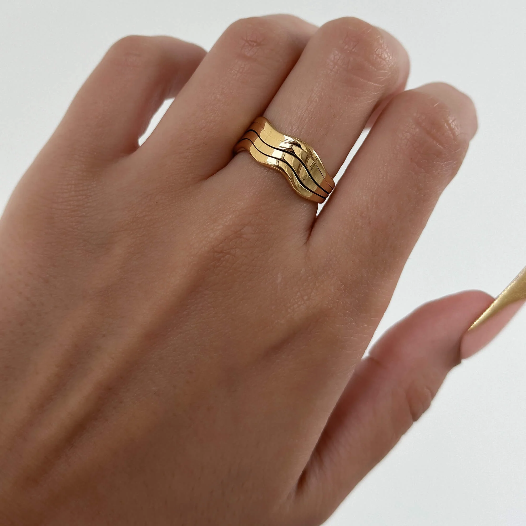 Esme Triple Wave Ring - Image 7