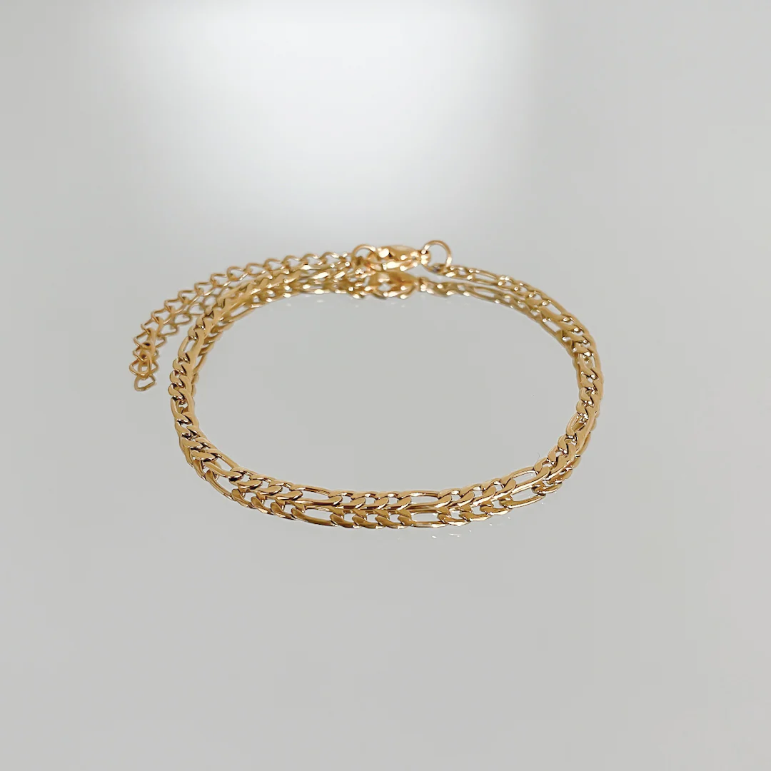 Figaro Chain Anklet Gold - Image 3
