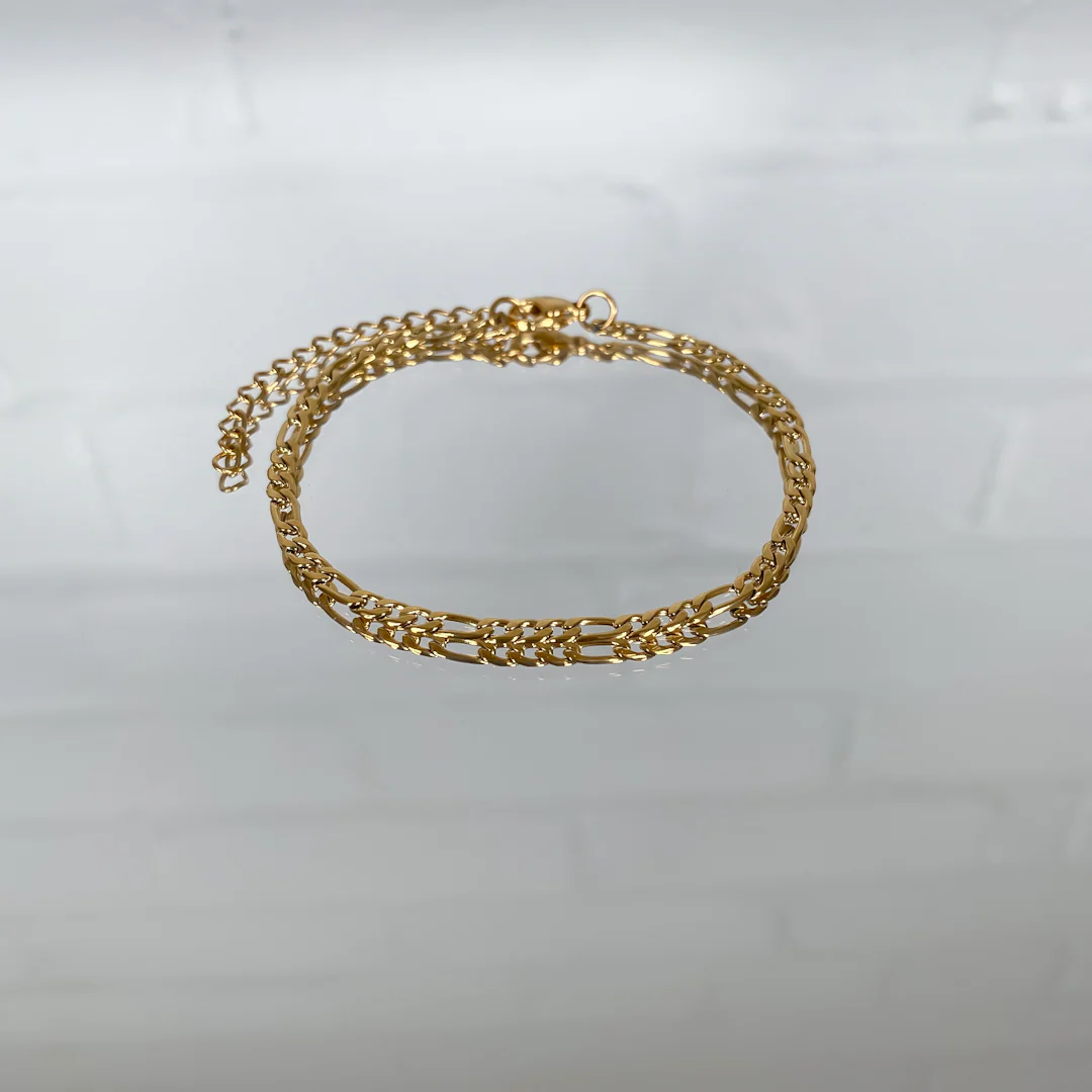 Figaro Chain Anklet Gold - Image 4