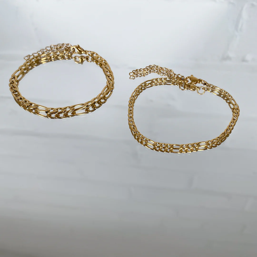 Figaro Chain Anklet Gold - Image 5