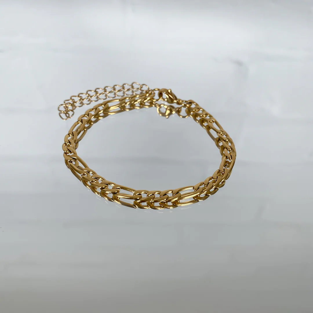 Figaro Chain Anklet Gold - Image 6