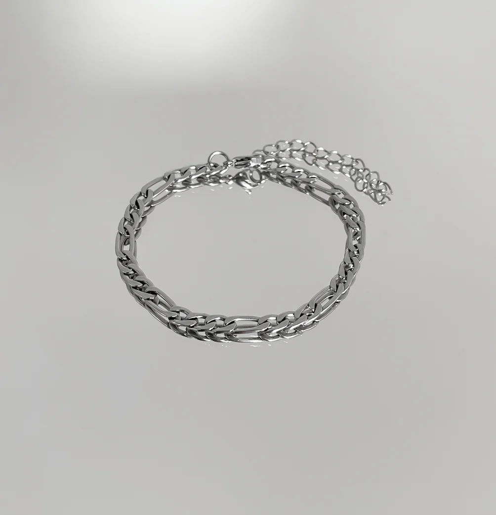 Figaro Chain Anklet Silver - Image 3