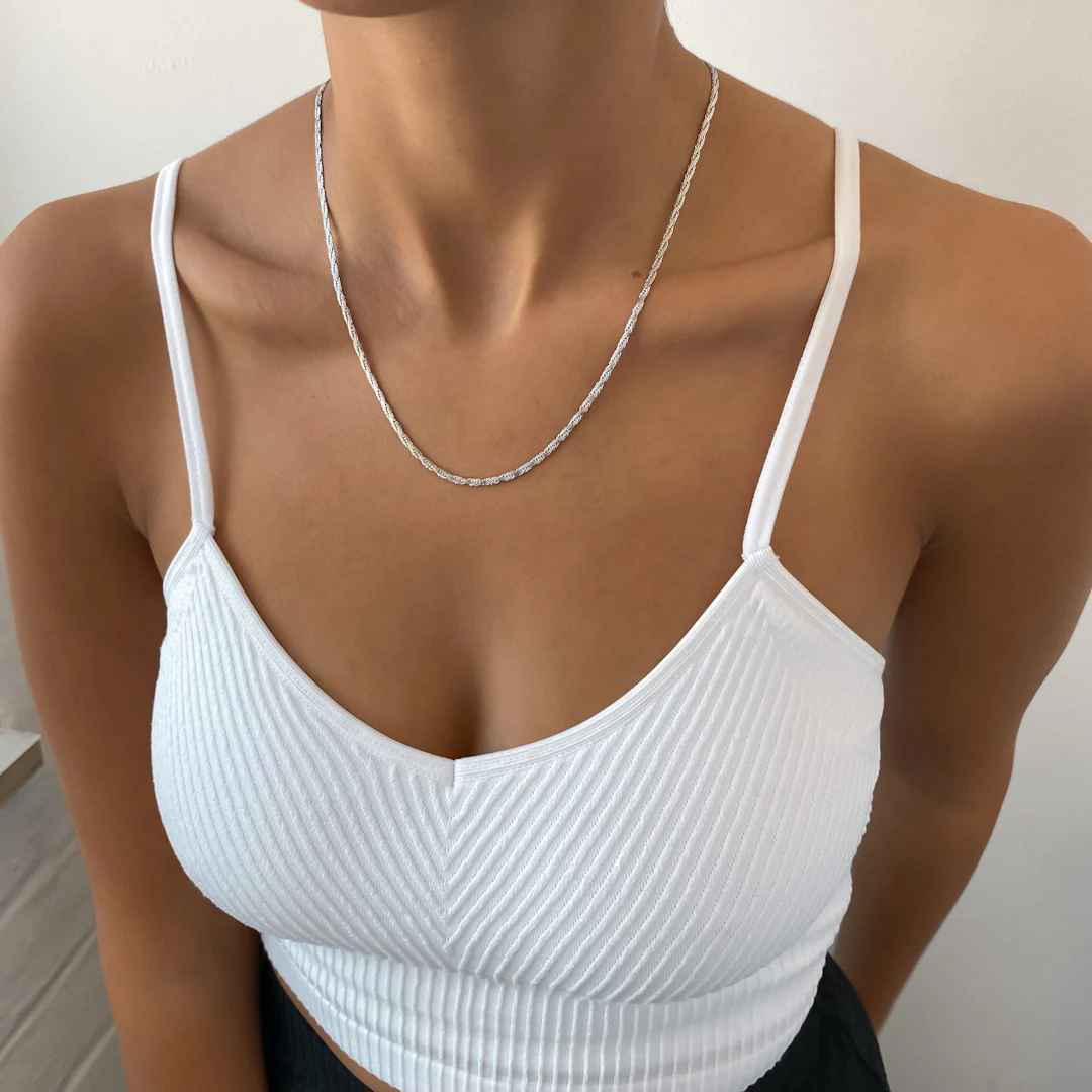 Flat Rope Link Chain | Silver - Image 13