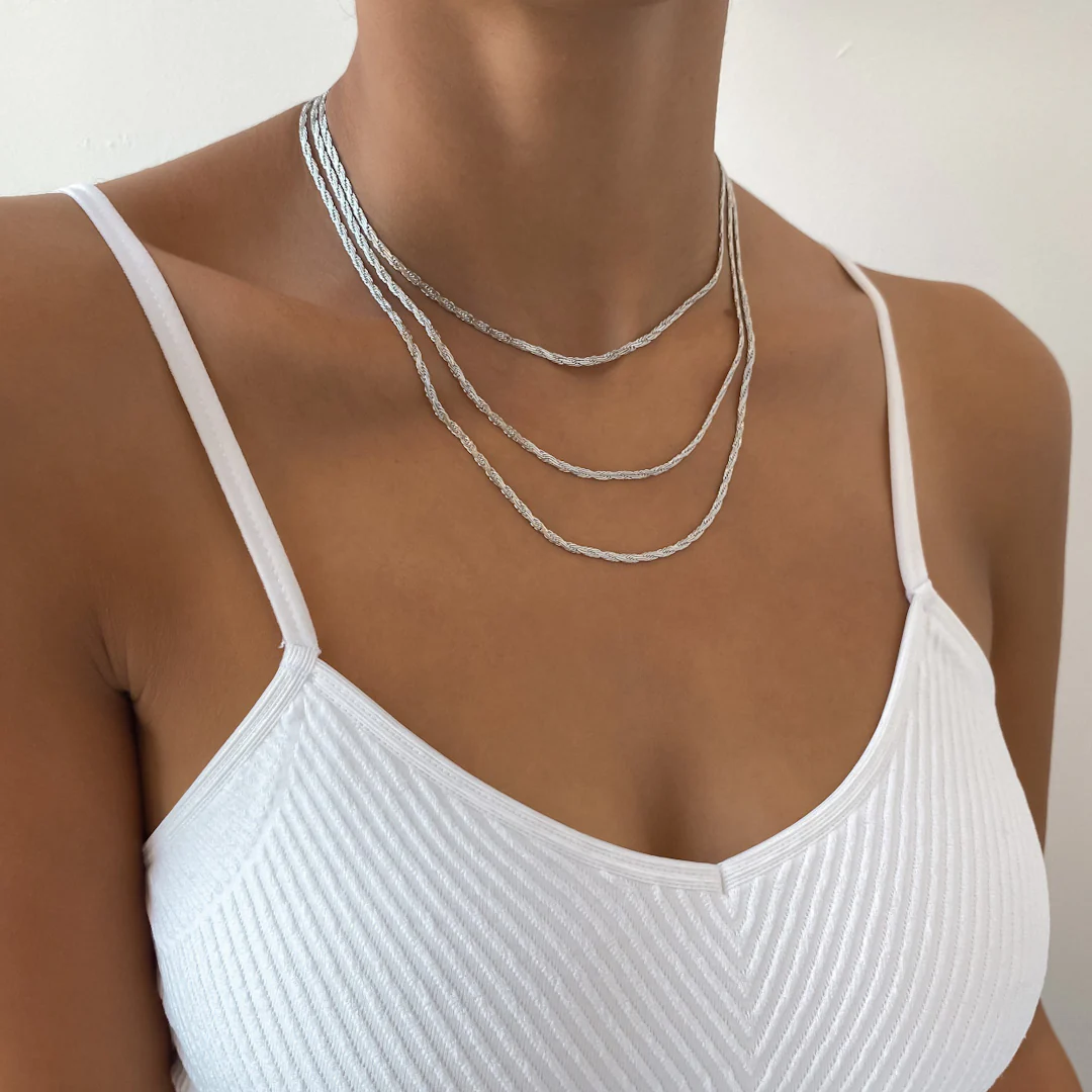 Flat Rope Link Chain | Silver - Image 14