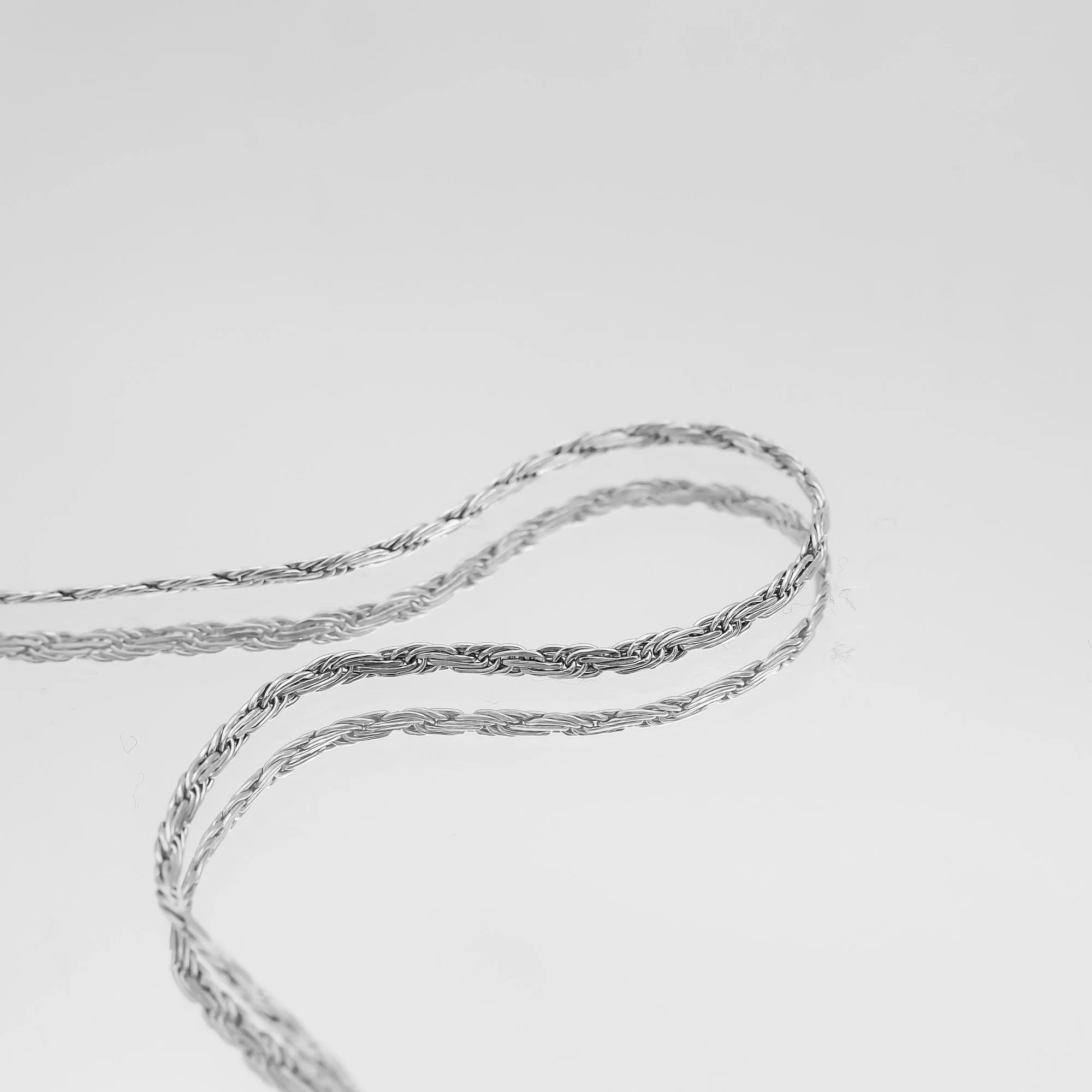 Flat Rope Link Chain | Silver - Image 7