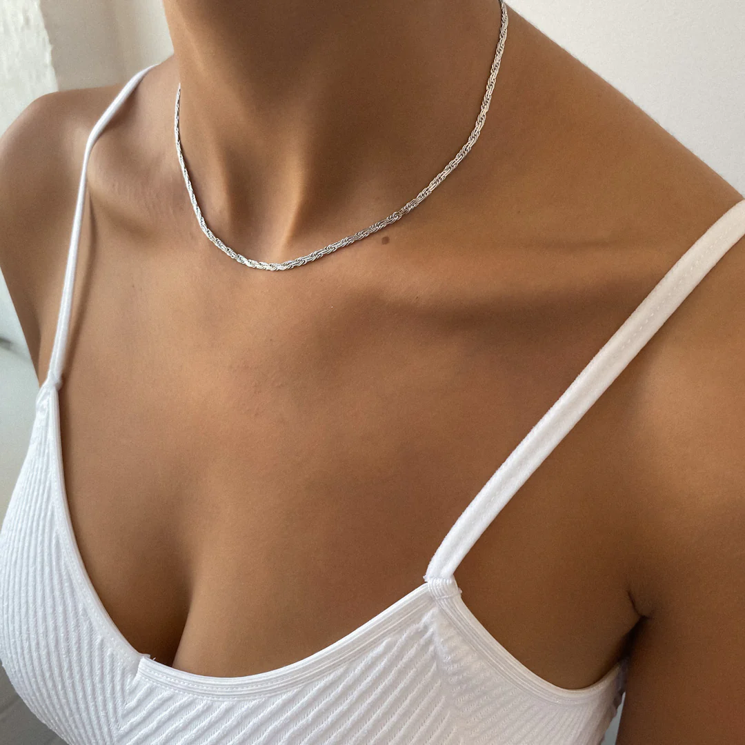Flat Rope Link Chain | Silver - Image 8