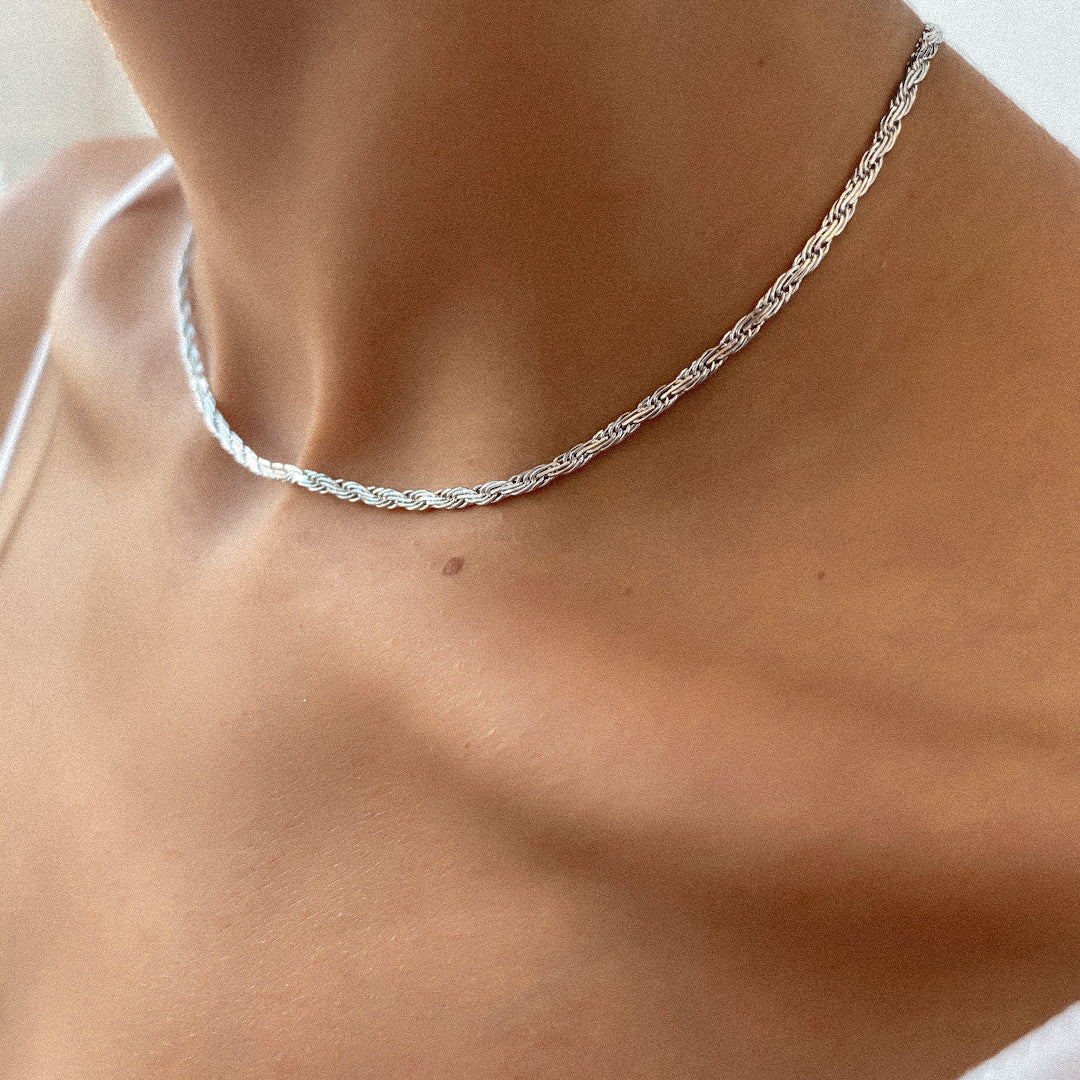 Flat Rope Link Chain | Silver - Image 9