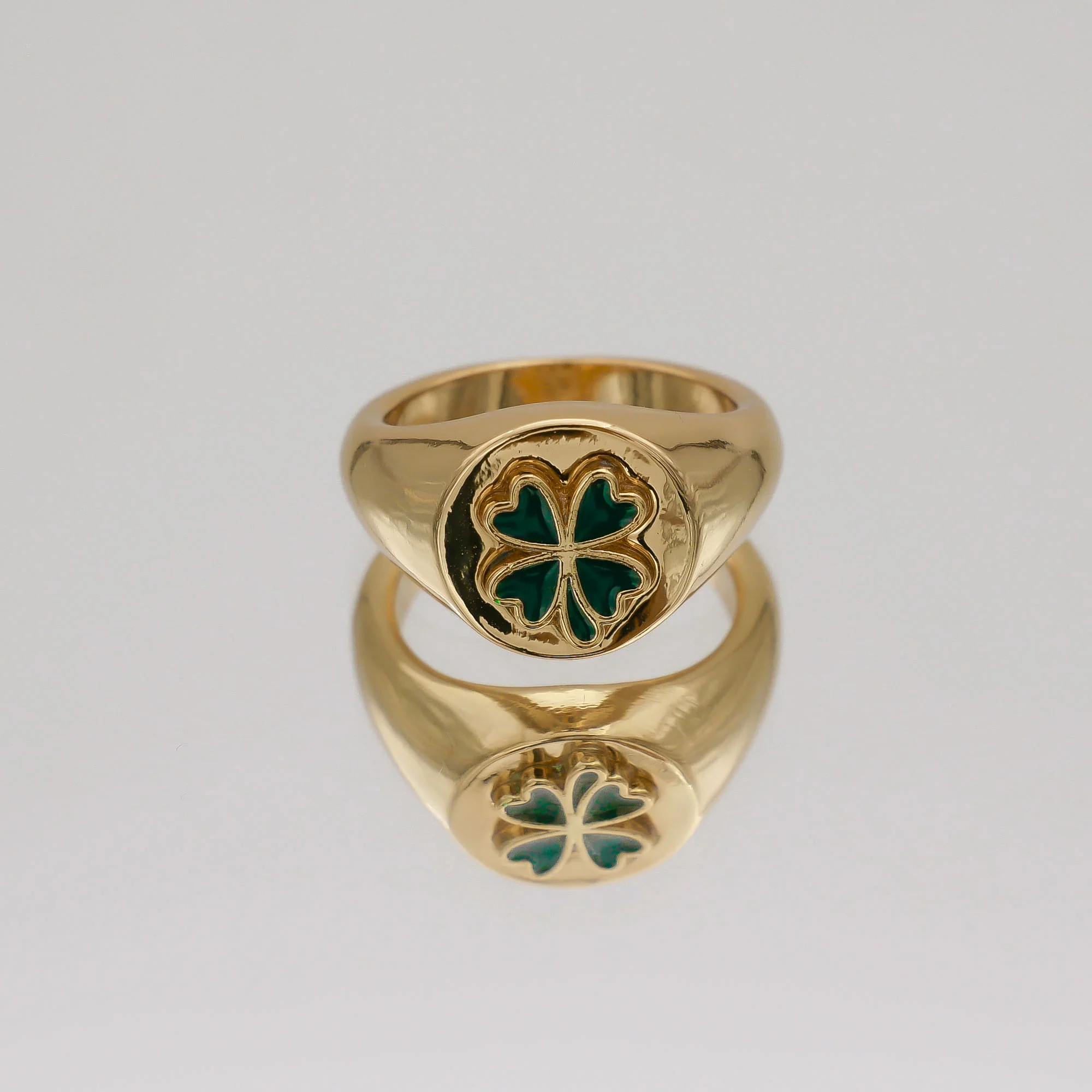 Four Leaf Clover Signet Ring - Image 5