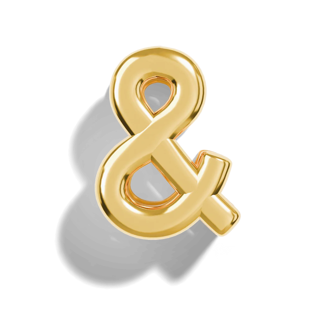Gold Bubble Letter Charms - Image 29