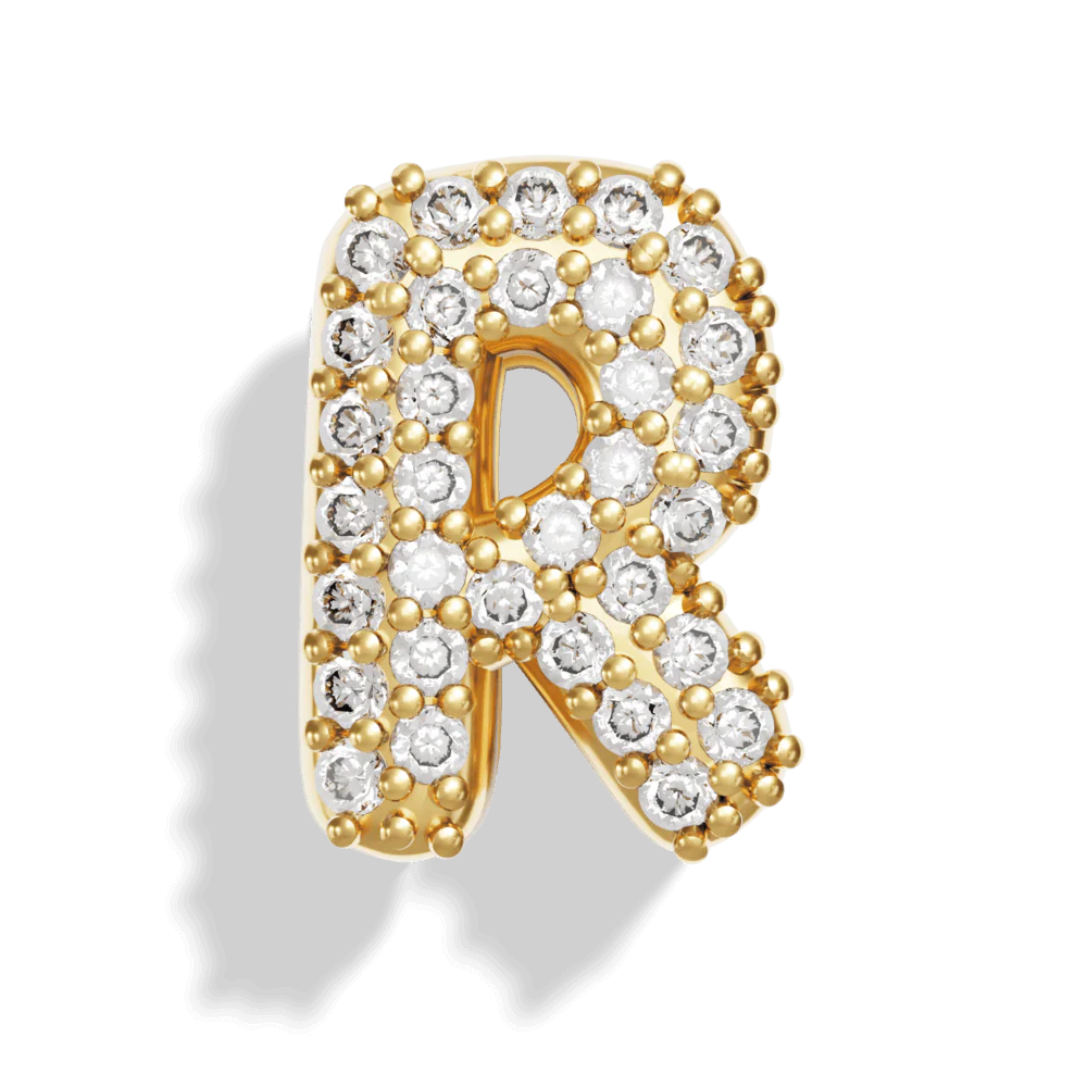 Gold Pave Bubble Letter Charms - Image 20