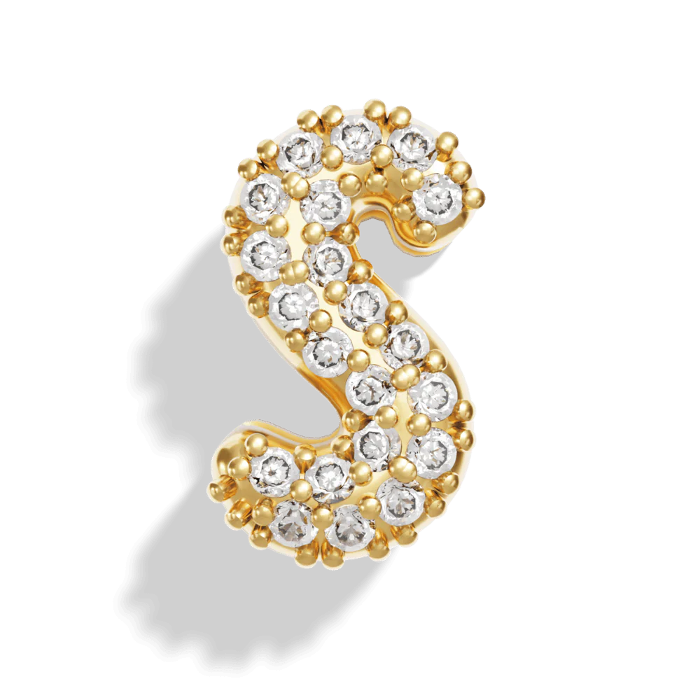 Gold Pave Bubble Letter Charms - Image 21