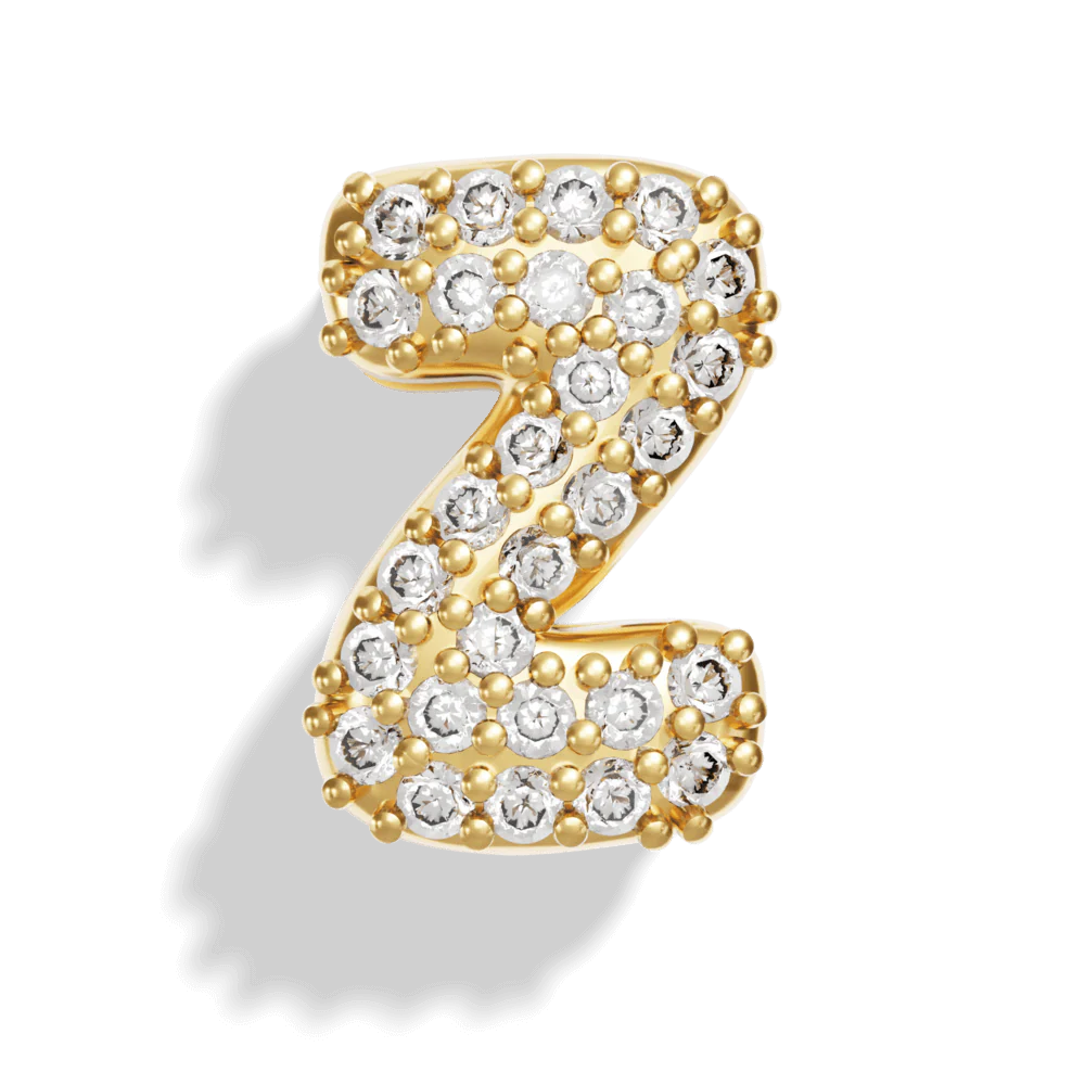 Gold Pave Bubble Letter Charms - Image 28
