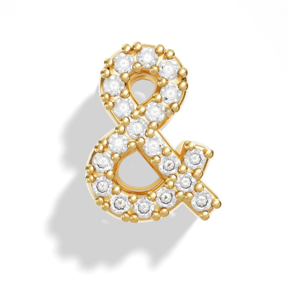 Gold Pave Bubble Letter Charms - Image 29