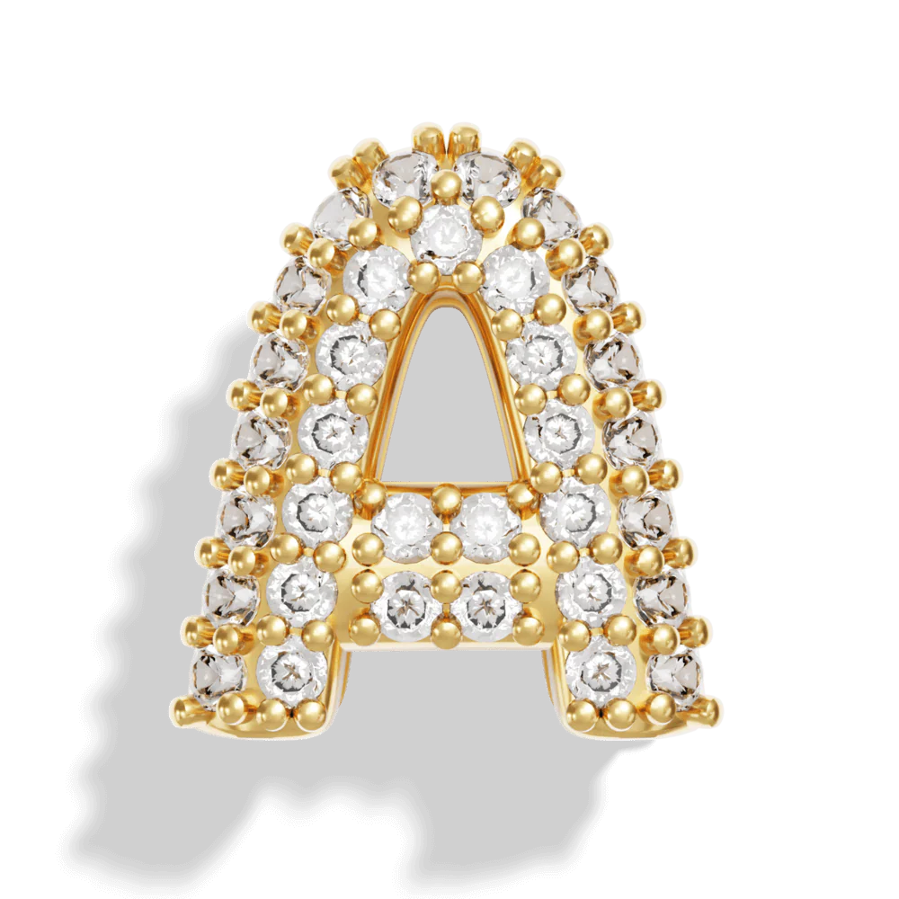 Gold Pave Bubble Letter Charms - Image 3
