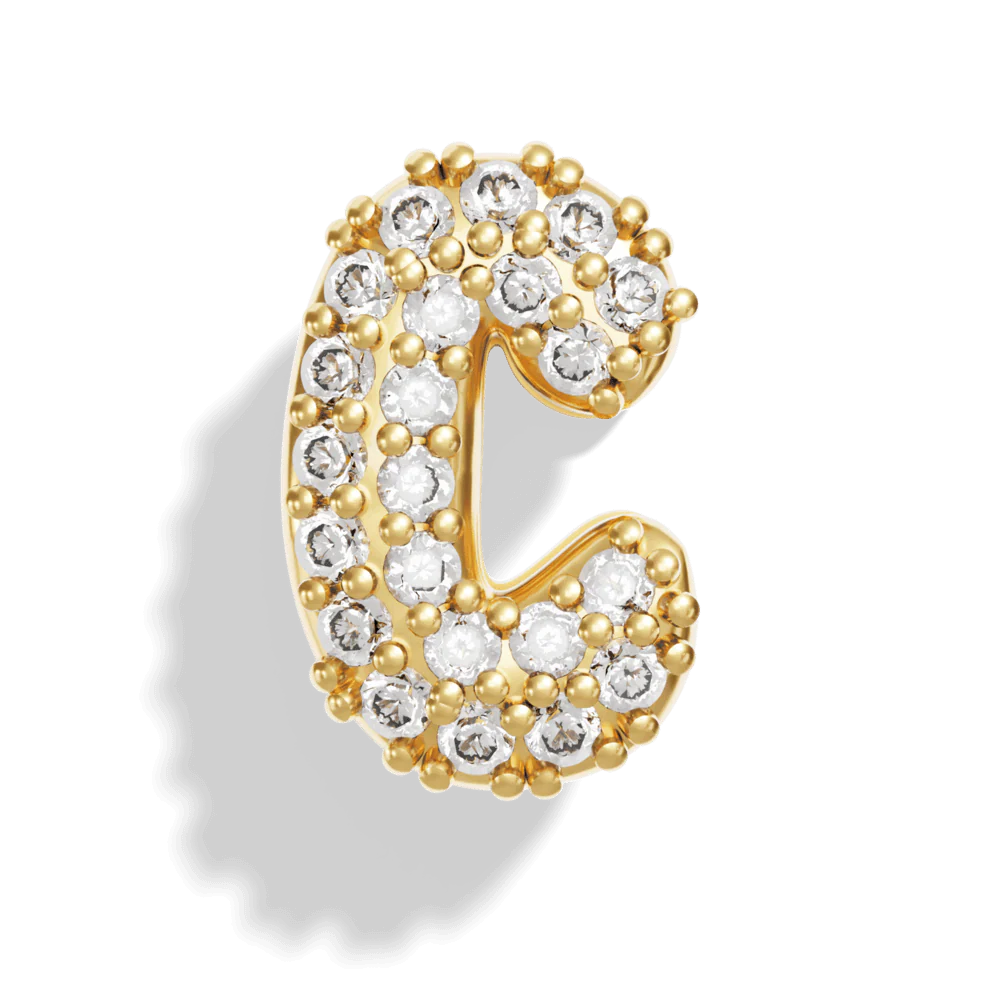 Gold Pave Bubble Letter Charms - Image 5