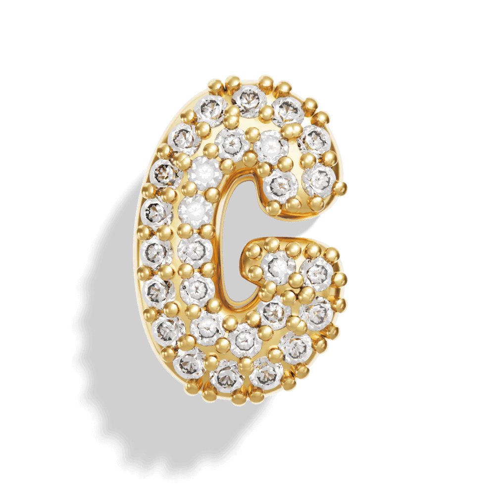 Gold Pave Bubble Letter Charms - Image 9