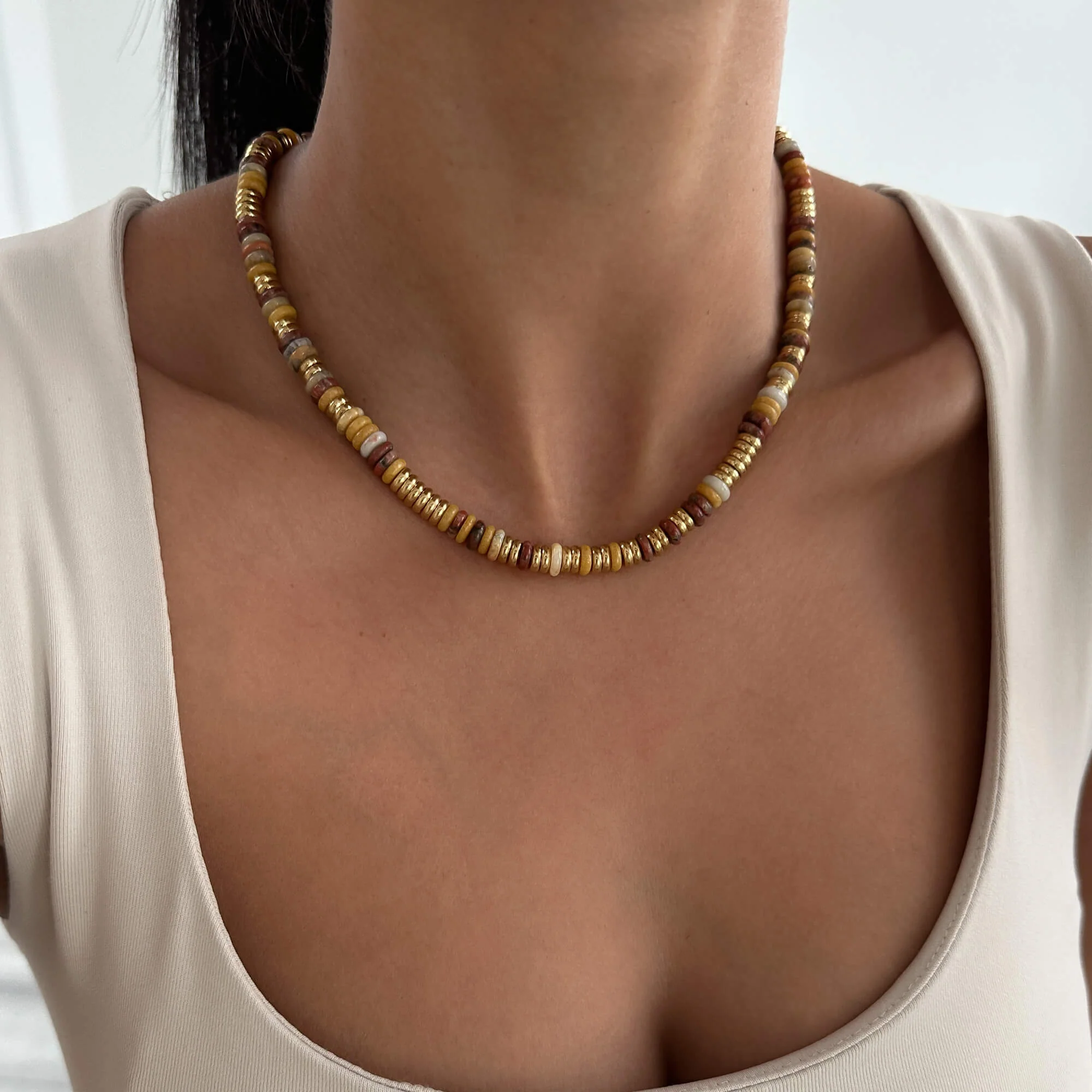 Harmony Natural Stone Beaded Necklace - Image 2