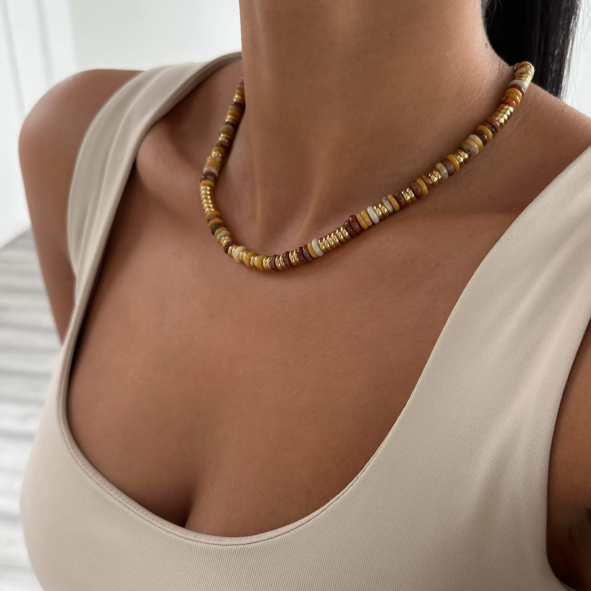 Harmony Natural Stone Beaded Necklace - Image 3