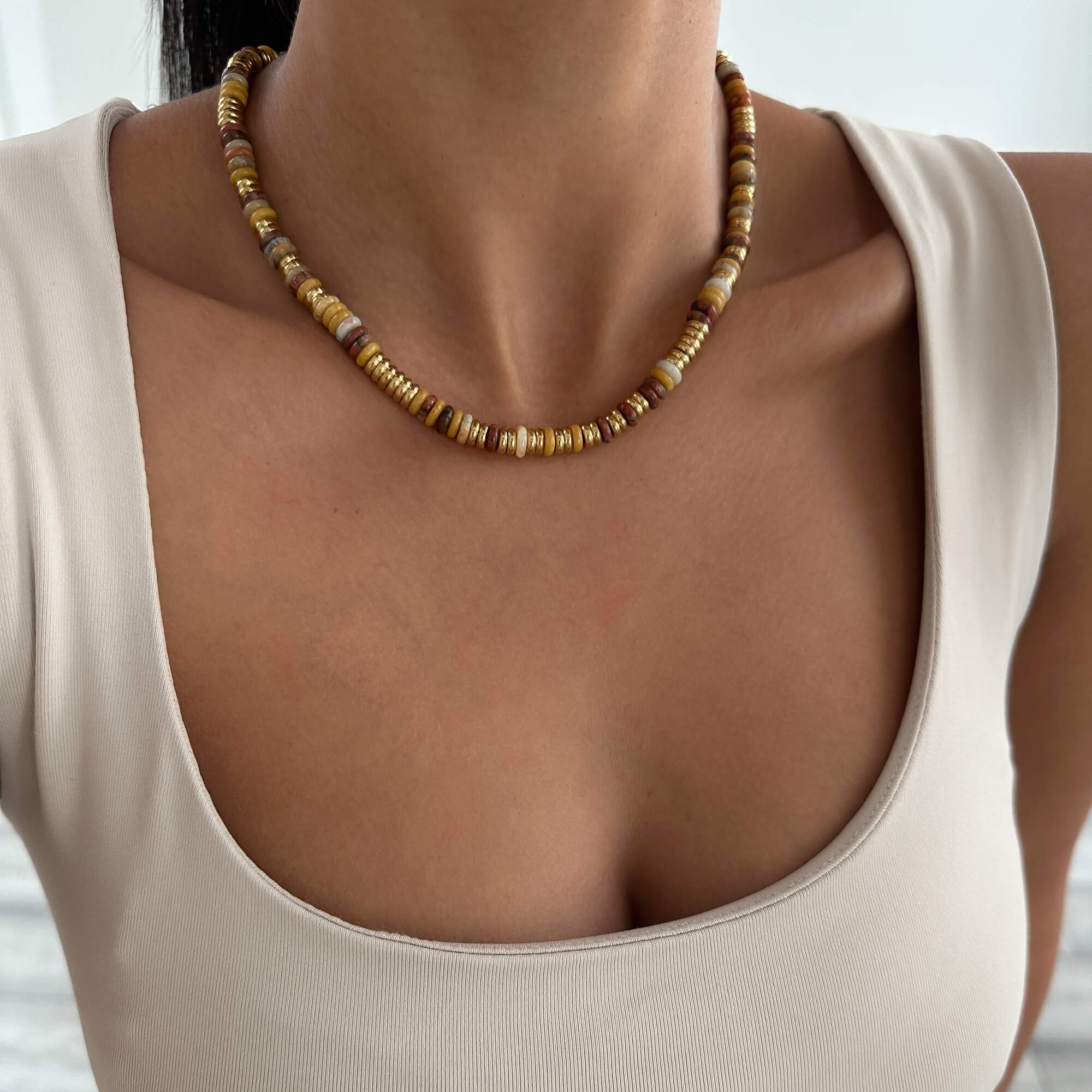 Harmony Natural Stone Beaded Necklace - Image 5