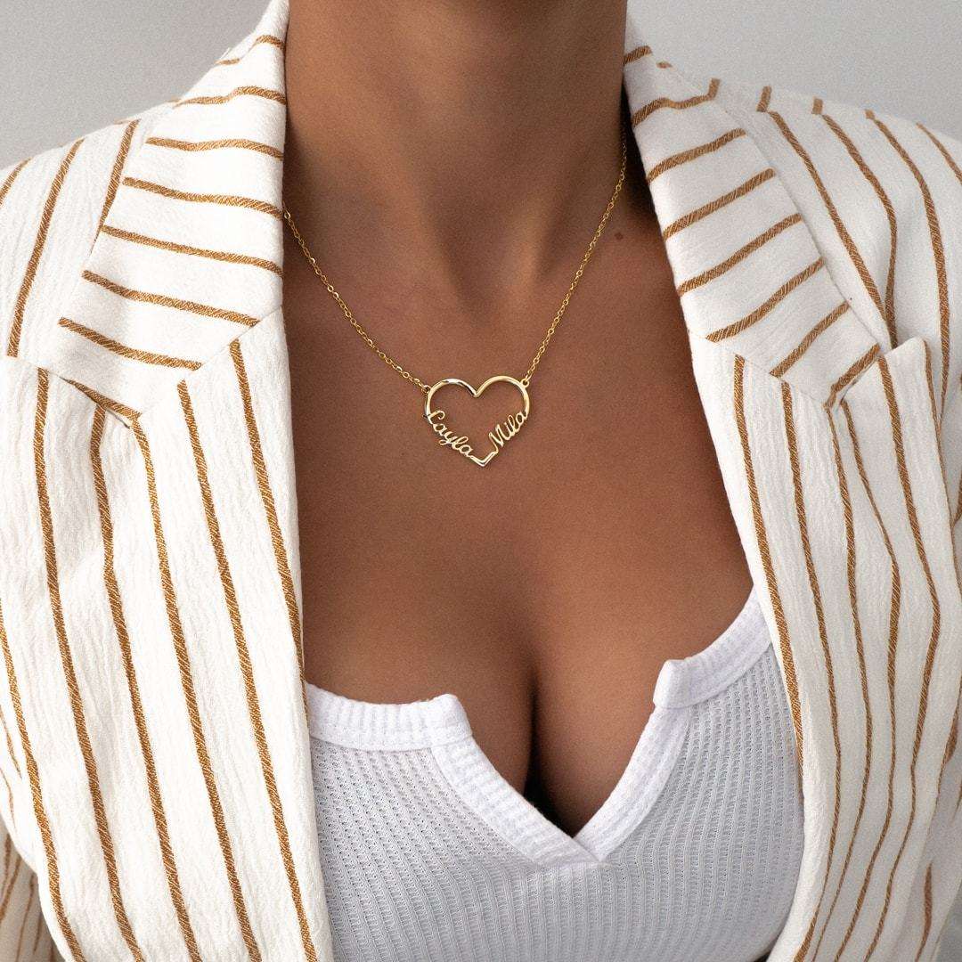 Heart Double Name Necklace - Image 8