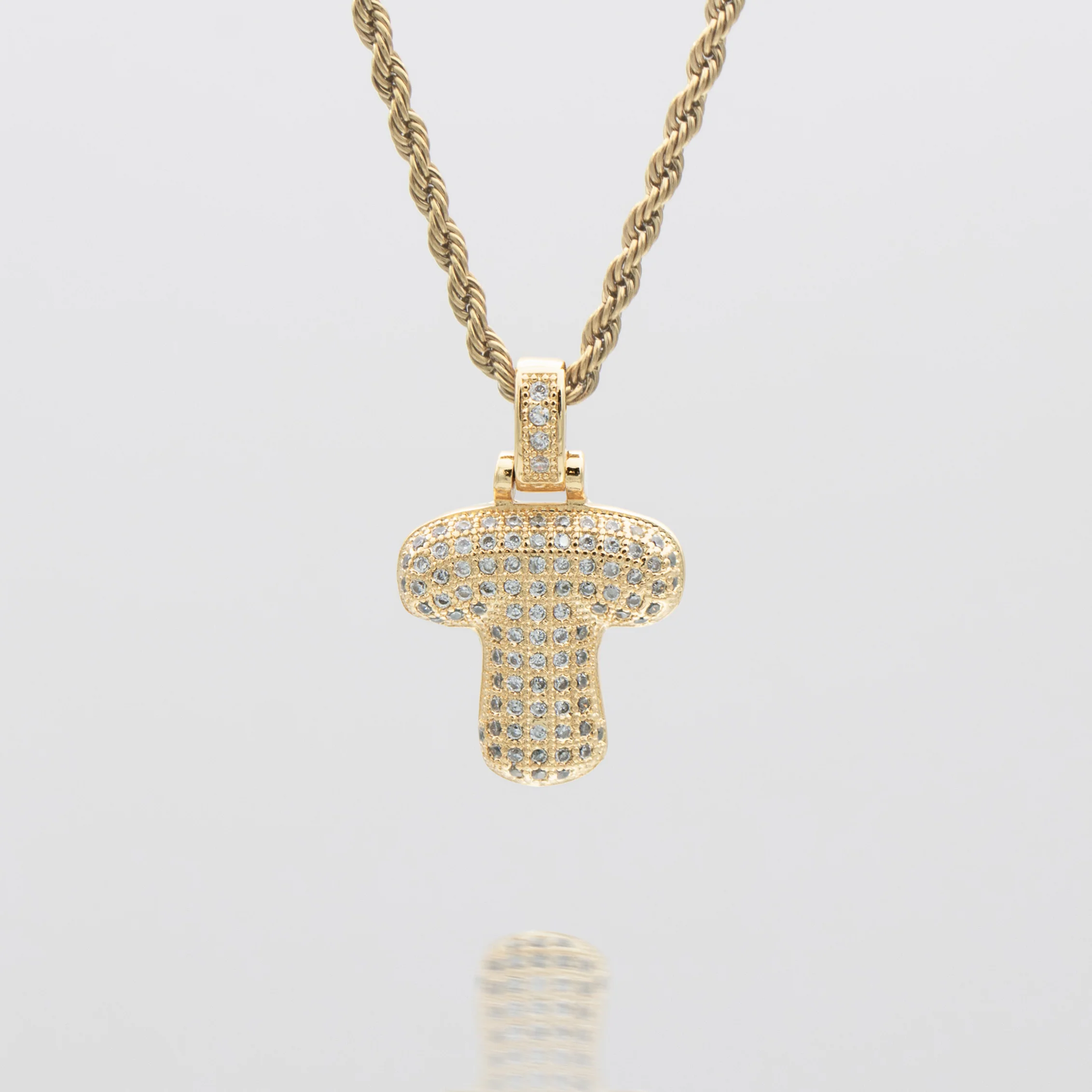 Pave Bubble Letter Initial Necklace - Image 28