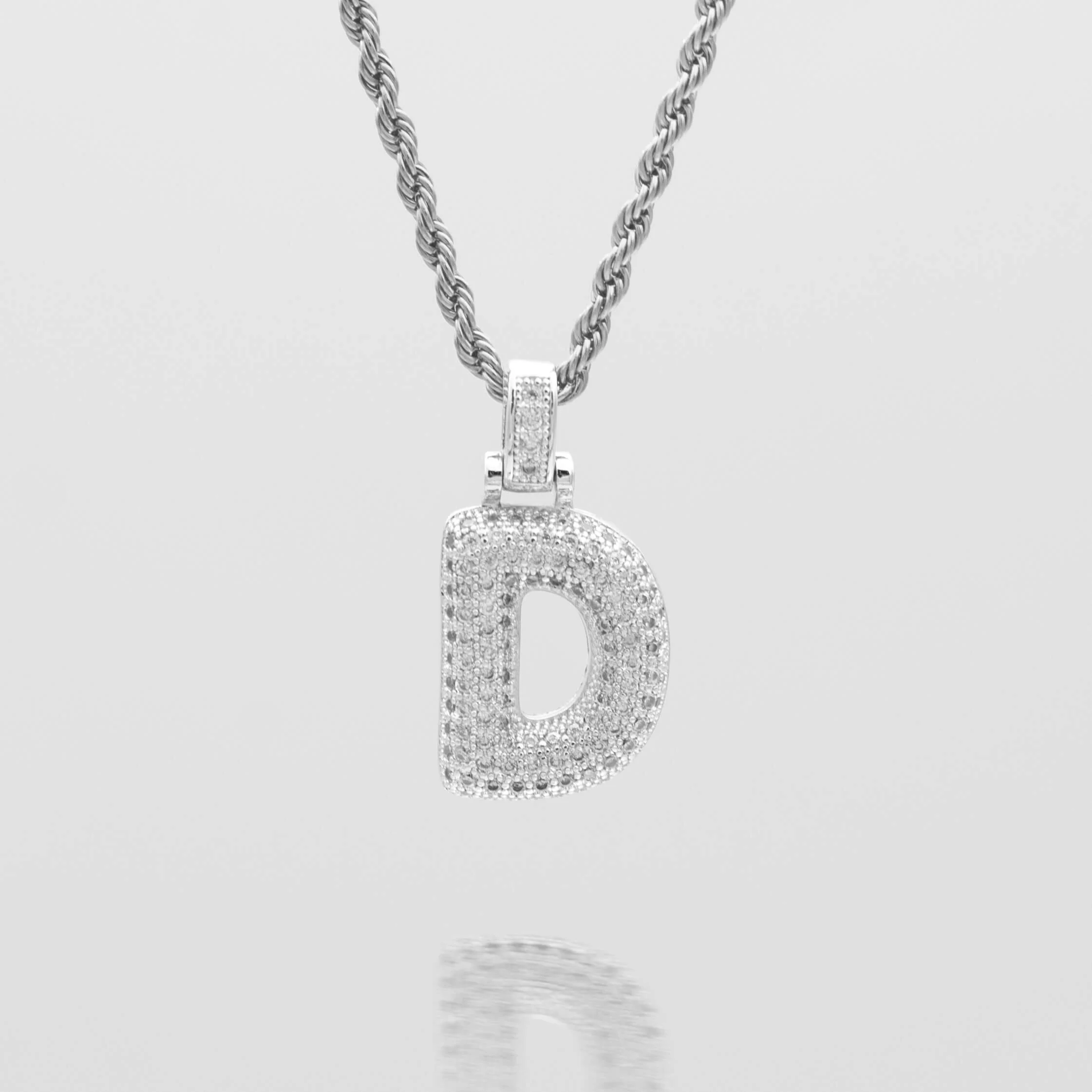 Pave Bubble Letter Initial Necklace - Image 38