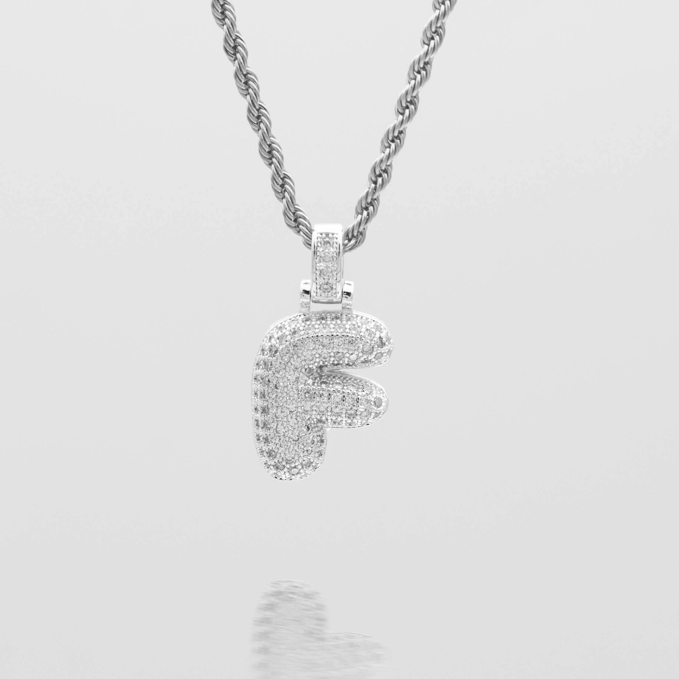Pave Bubble Letter Initial Necklace - Image 40