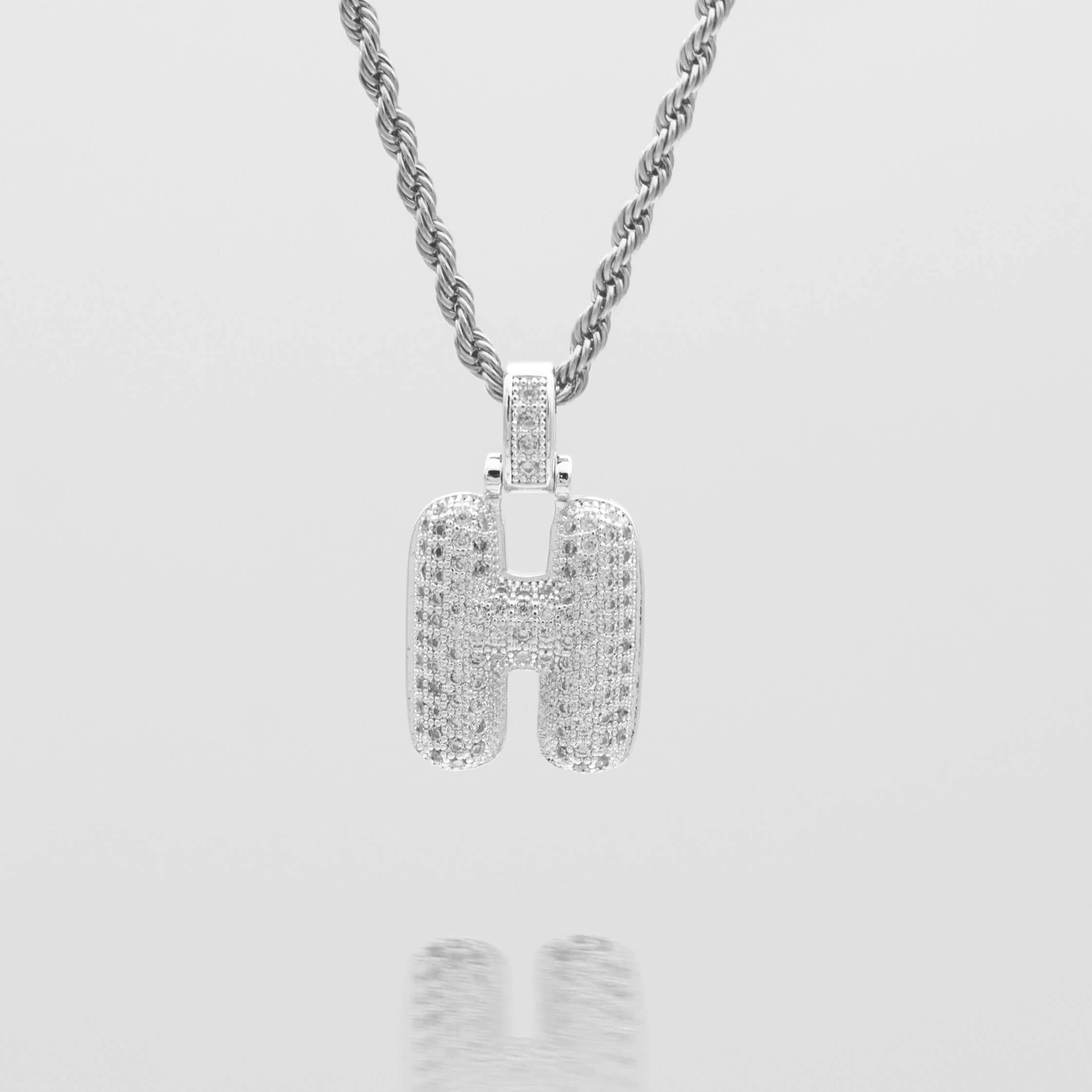 Pave Bubble Letter Initial Necklace - Image 42