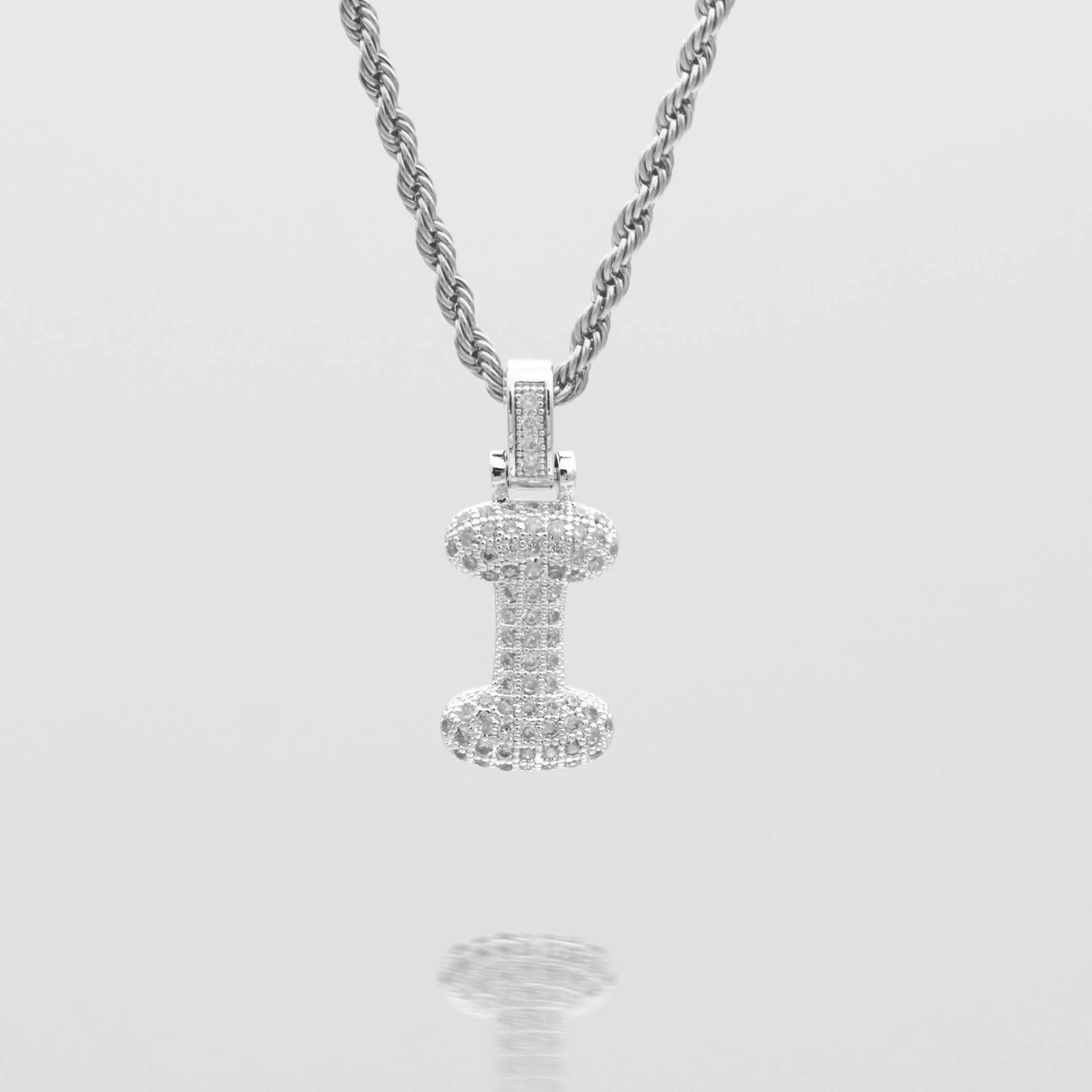 Pave Bubble Letter Initial Necklace - Image 43