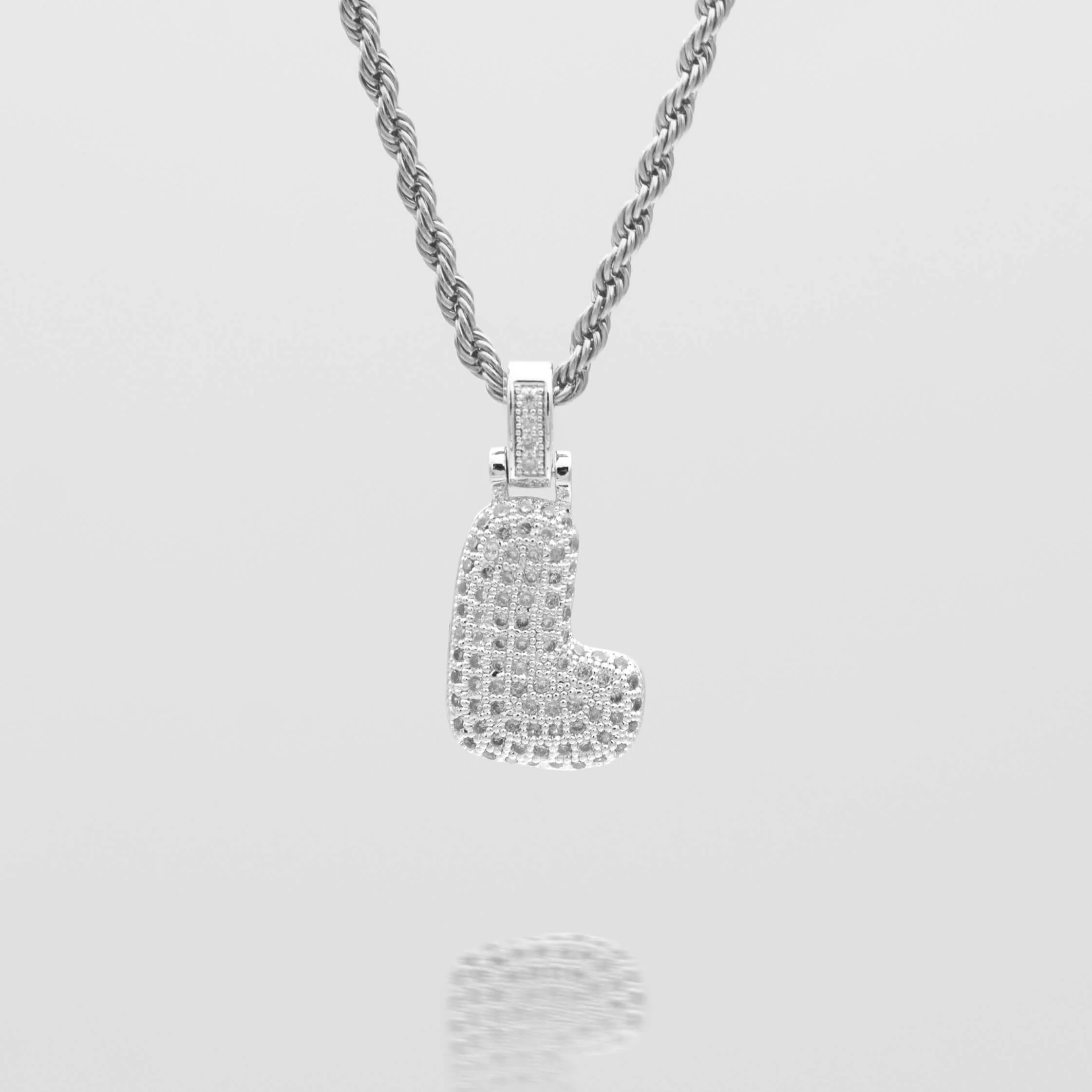 Pave Bubble Letter Initial Necklace - Image 46