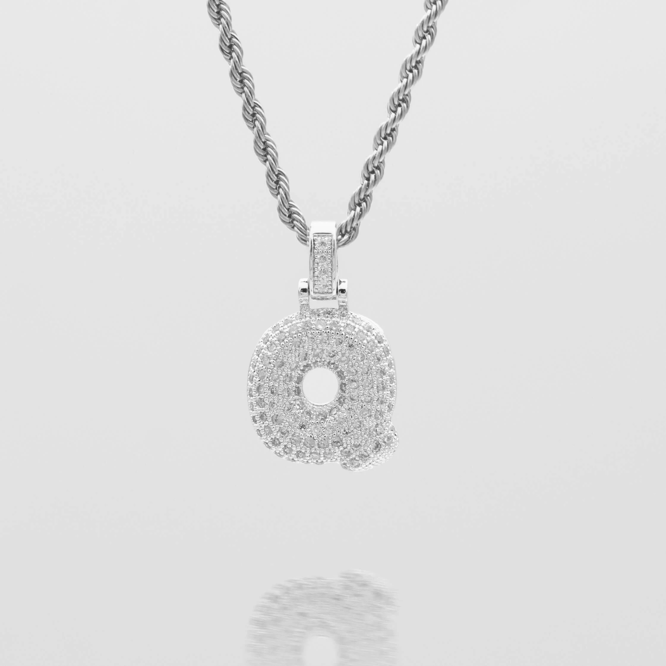 Pave Bubble Letter Initial Necklace - Image 51