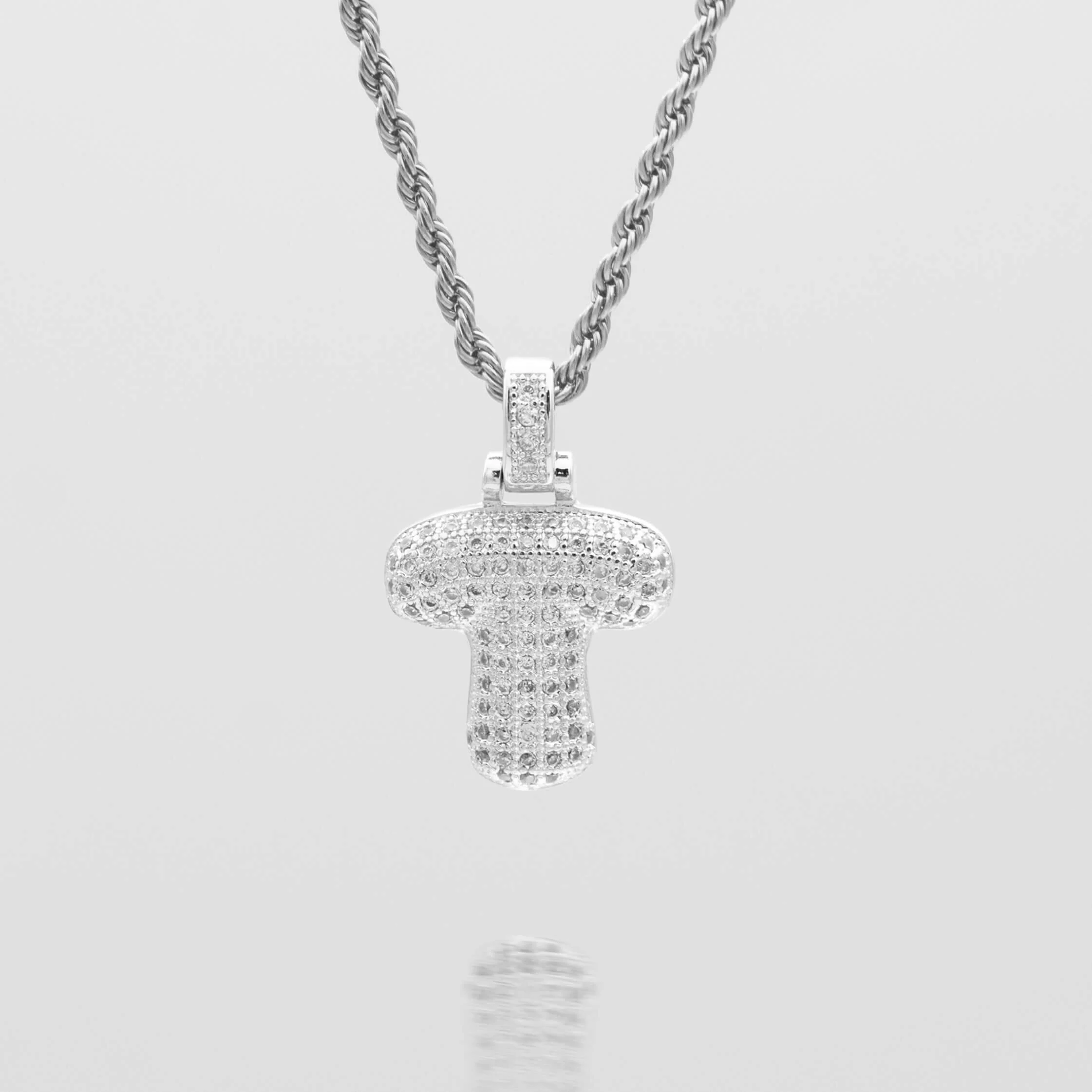 Pave Bubble Letter Initial Necklace - Image 54