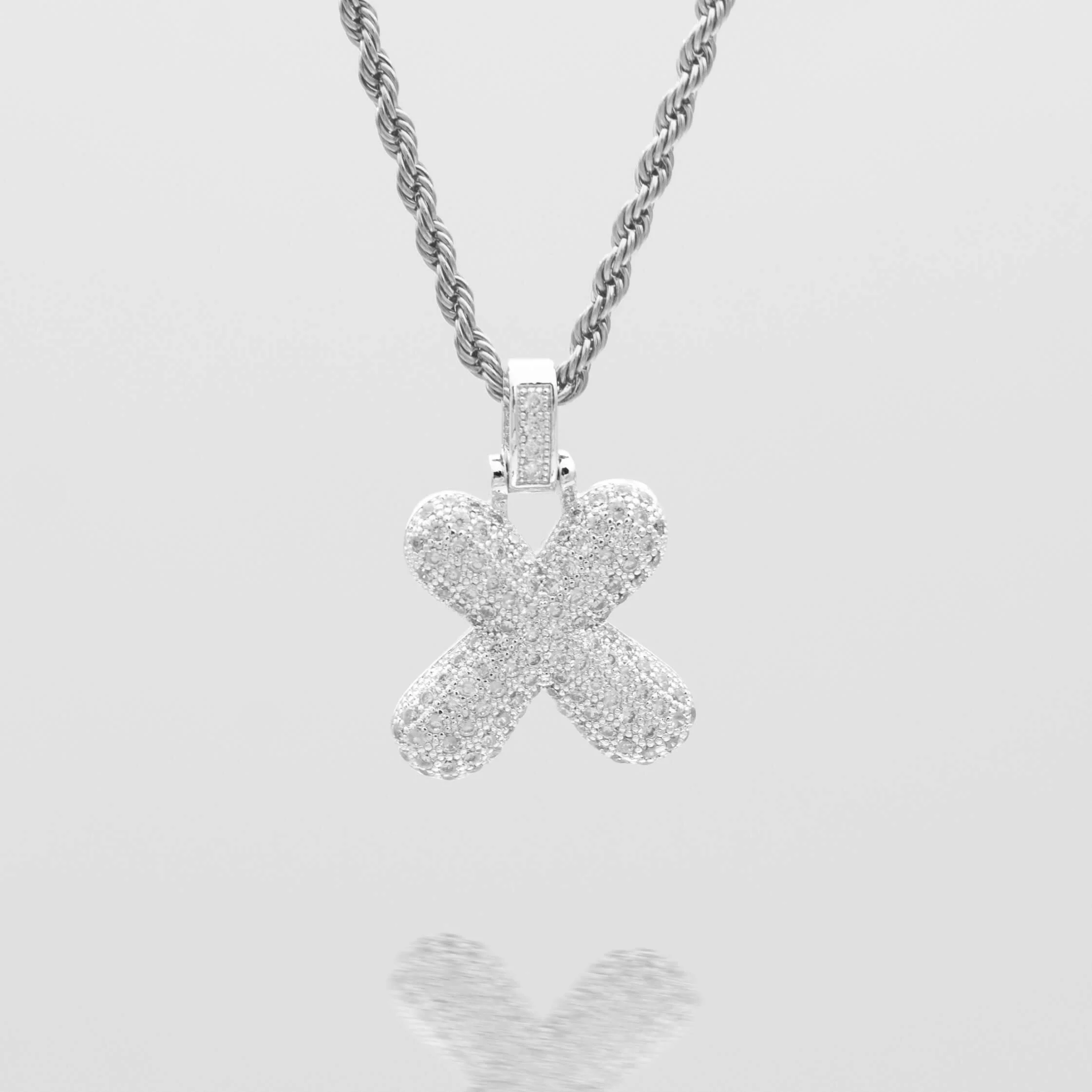 Pave Bubble Letter Initial Necklace - Image 58