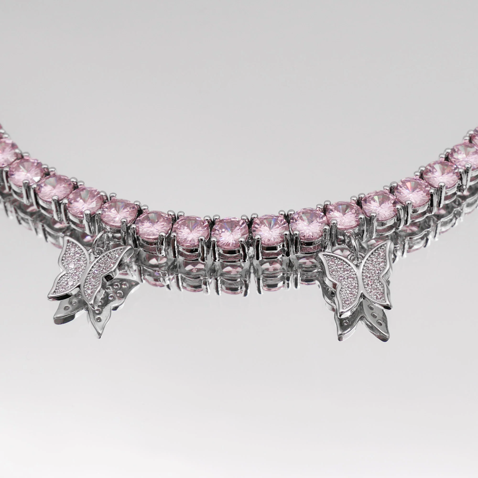 Butterfly Tennis Choker (Pink CZ) | PRYA™ - Image 10