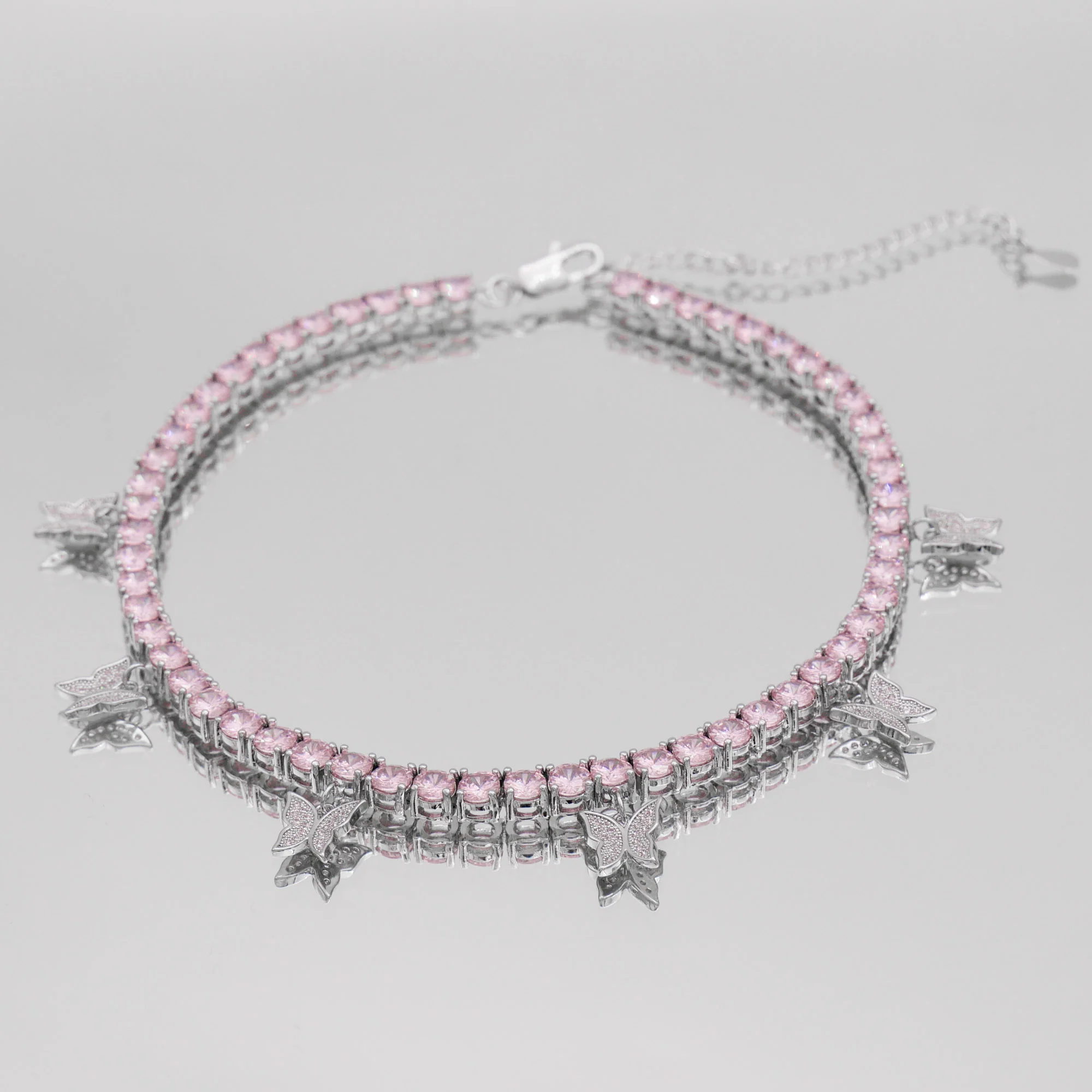 Butterfly Tennis Choker (Pink CZ) | PRYA™ - Image 11