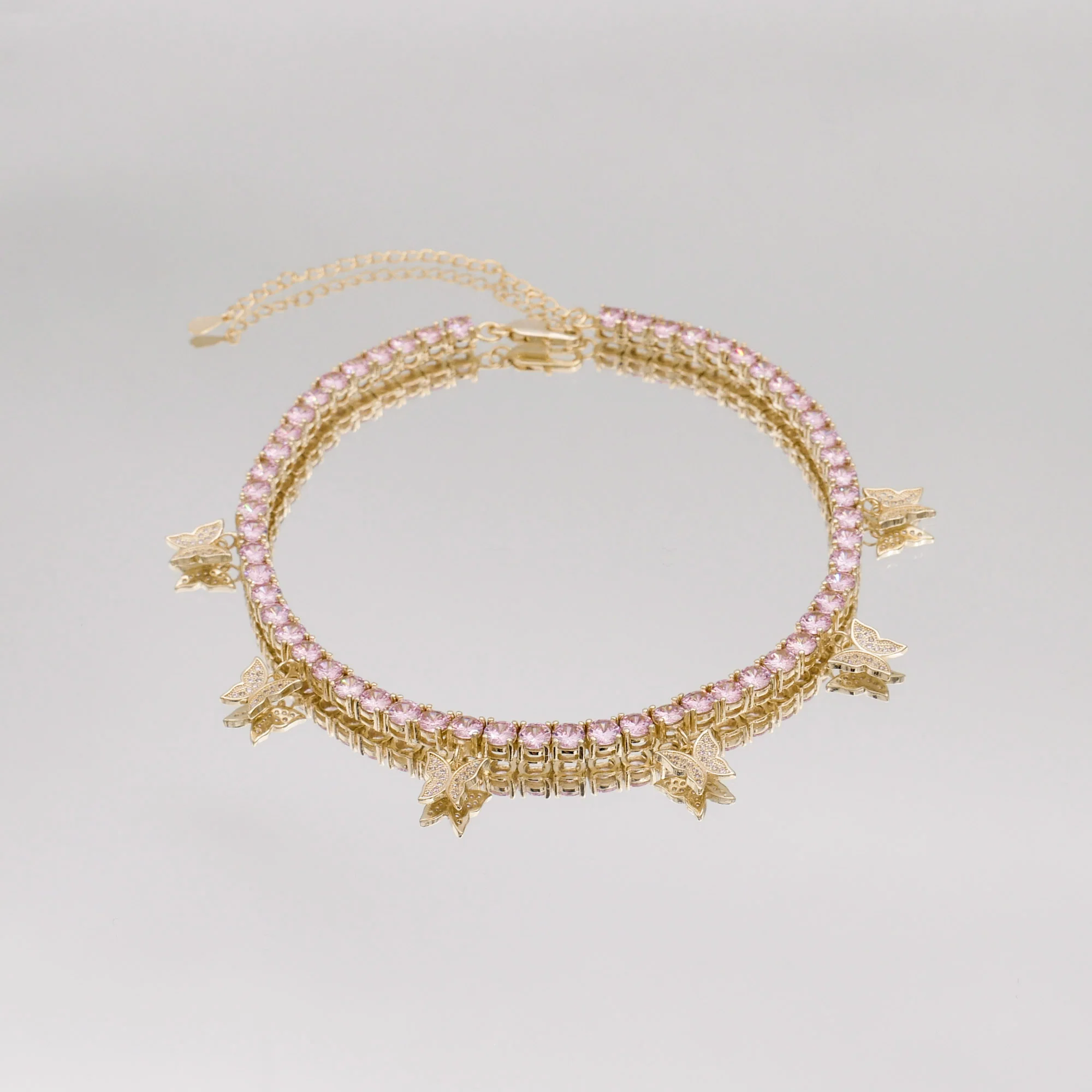 Butterfly Tennis Choker (Pink CZ) | PRYA™ - Image 5