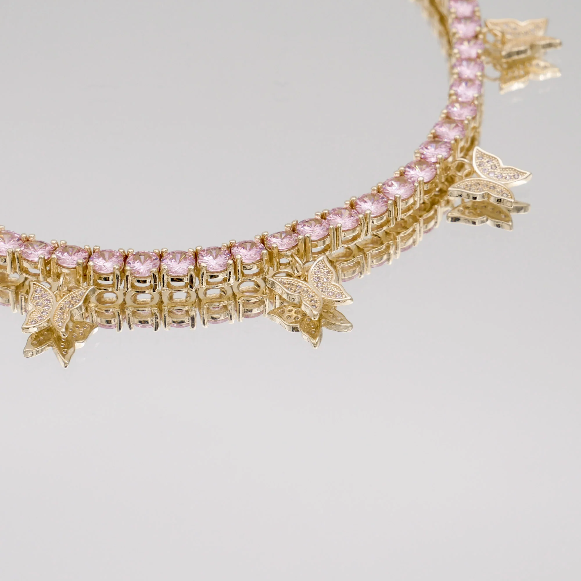 Butterfly Tennis Choker (Pink CZ) | PRYA™ - Image 6