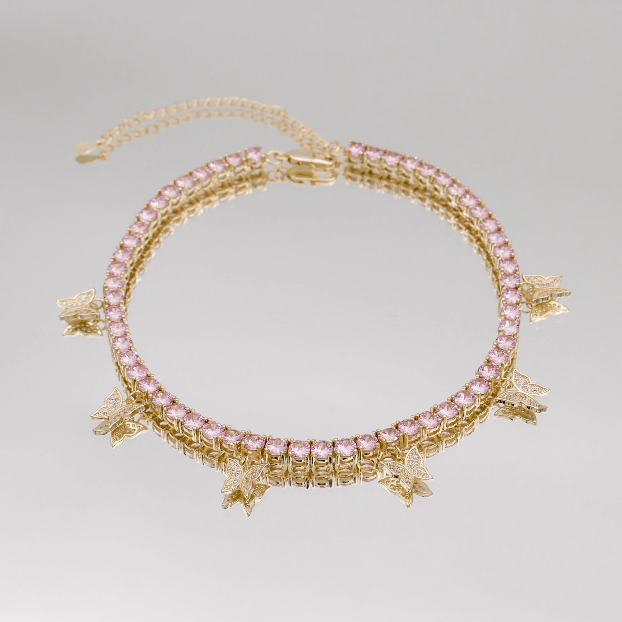 Butterfly Tennis Choker (Pink CZ) | PRYA™ - Image 7