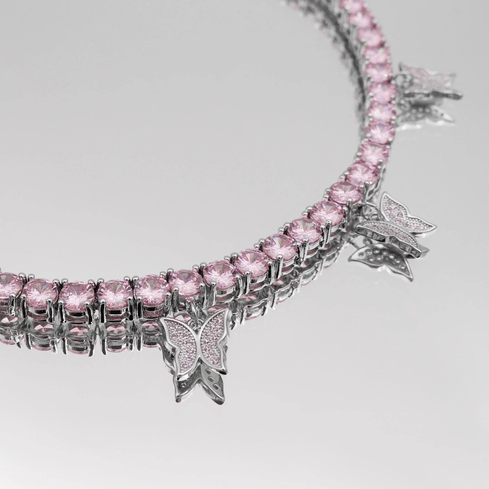 Butterfly Tennis Choker (Pink CZ) | PRYA™ - Image 9
