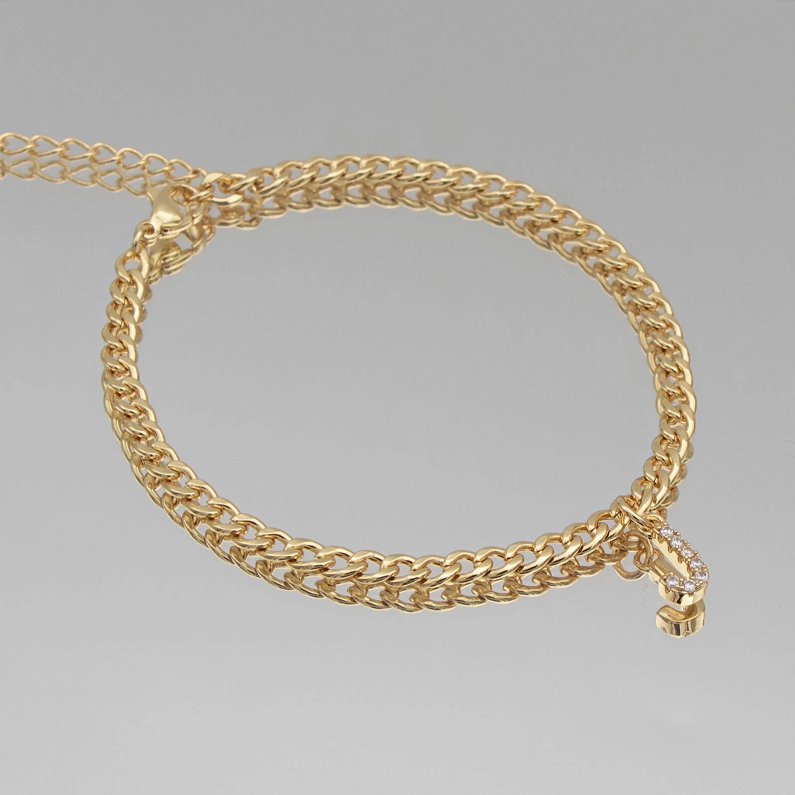 Pave Initial Anklet | Cuban - Image 19