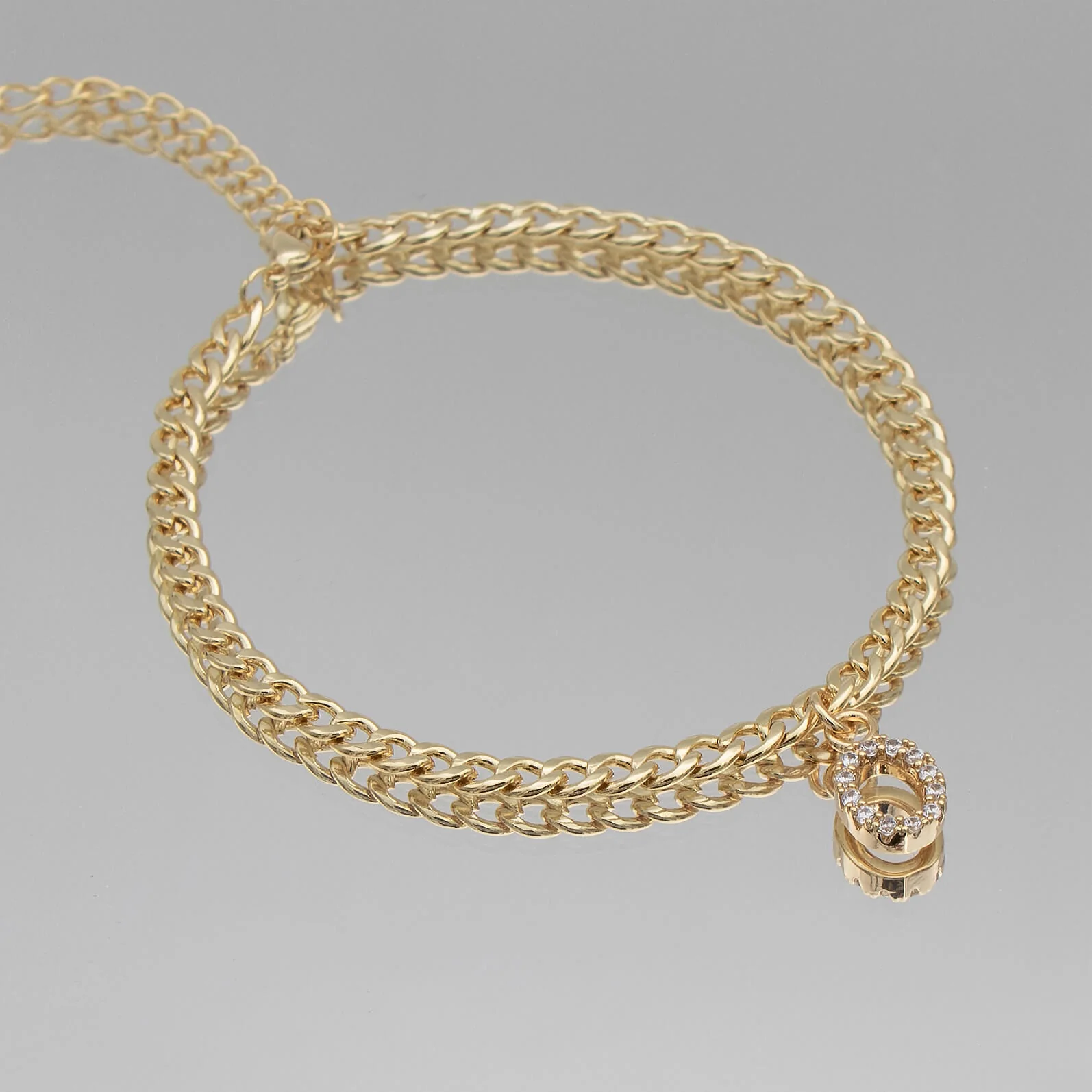 Pave Initial Anklet | Cuban - Image 24