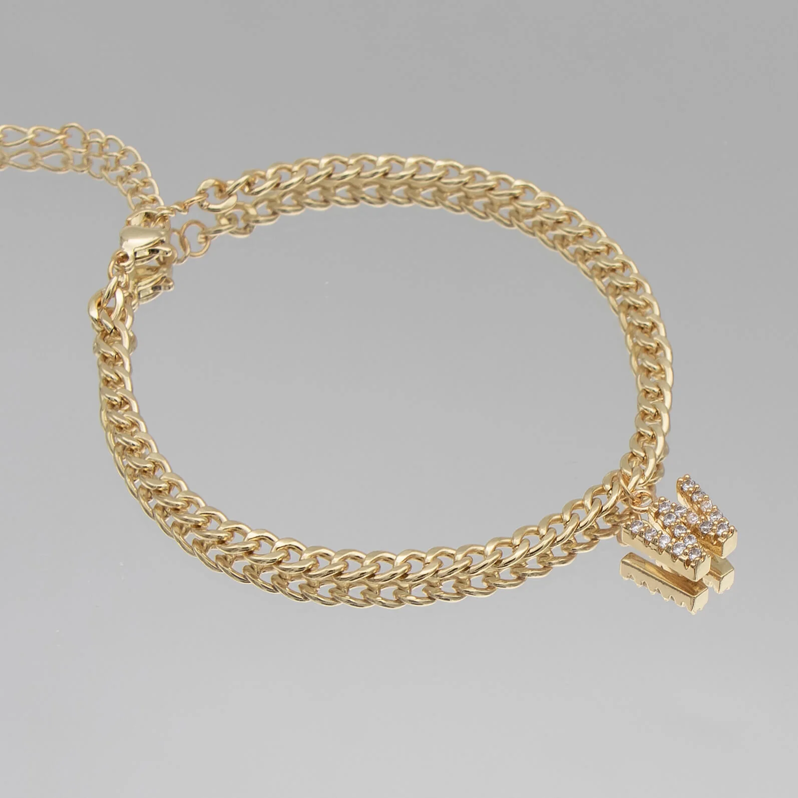 Pave Initial Anklet | Cuban - Image 32