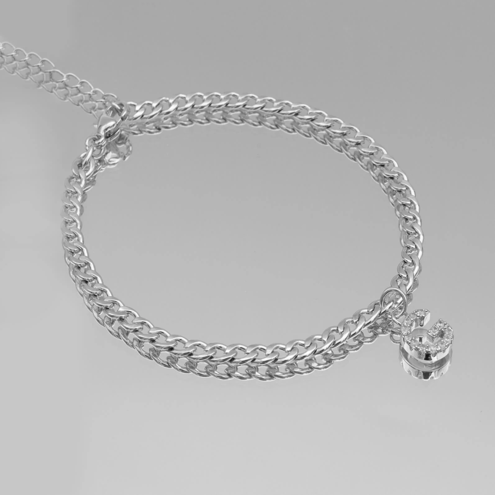 Pave Initial Anklet | Cuban - Image 41