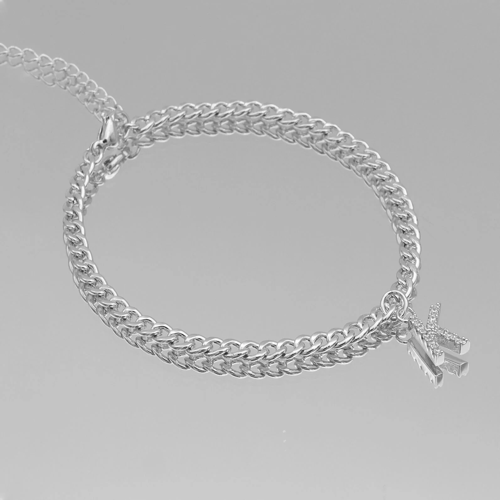 Pave Initial Anklet | Cuban - Image 45