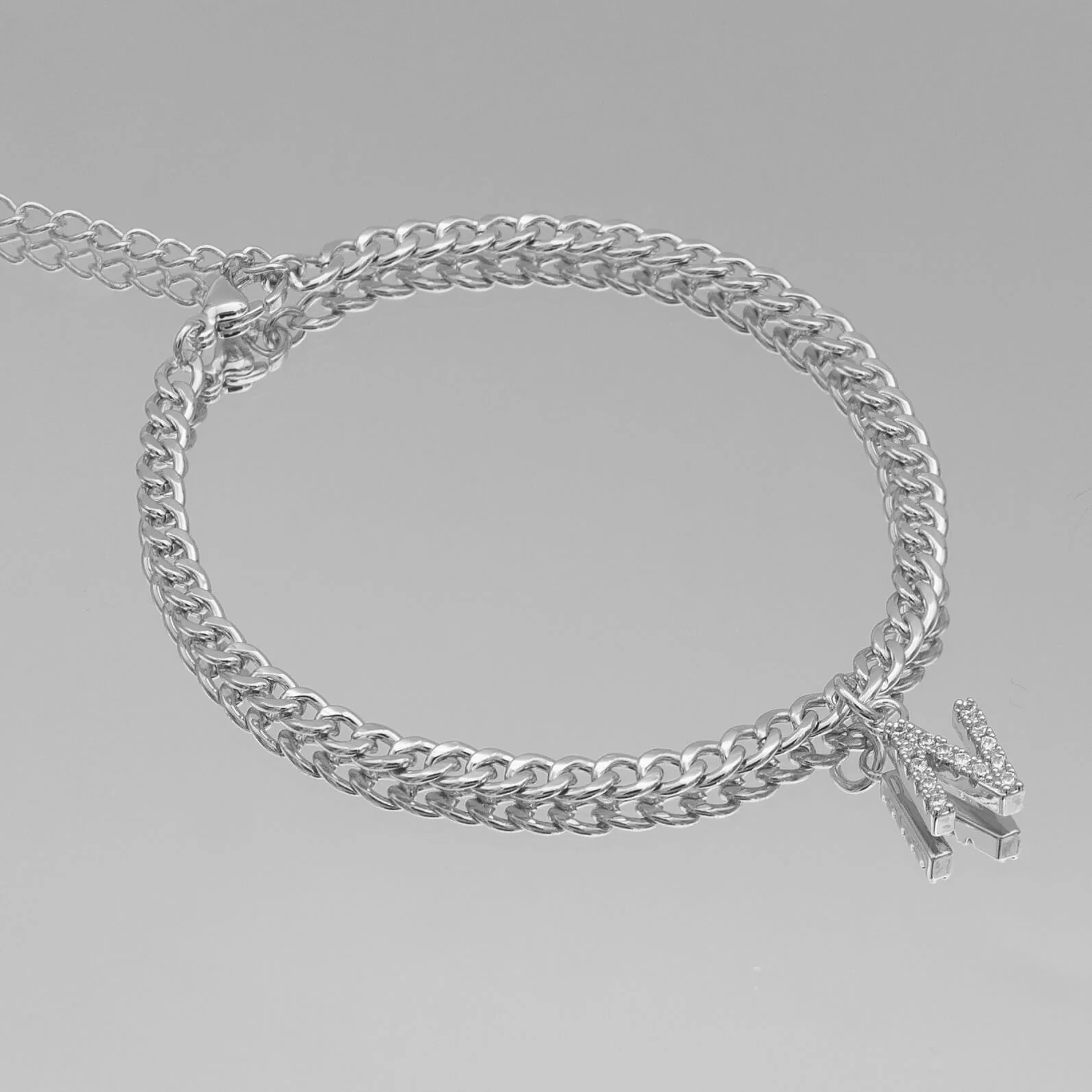 Pave Initial Anklet | Cuban - Image 48