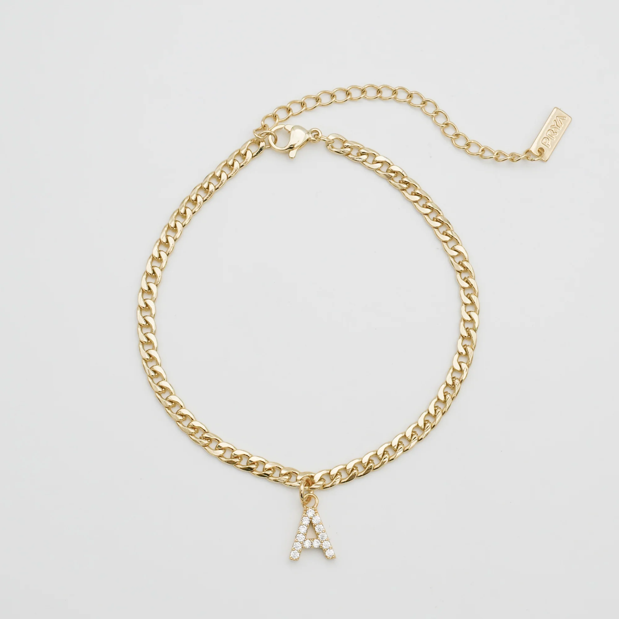 Pave Initial Anklet | Cuban - Image 7